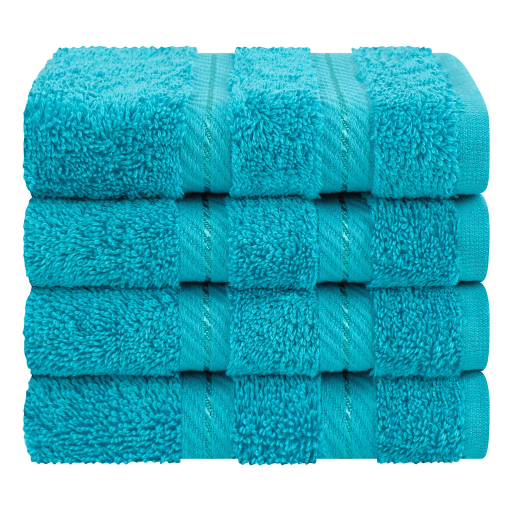 4 Piece 100% Cotton Softness, Elegance, Comfort Washcloth Turkish Towel Set