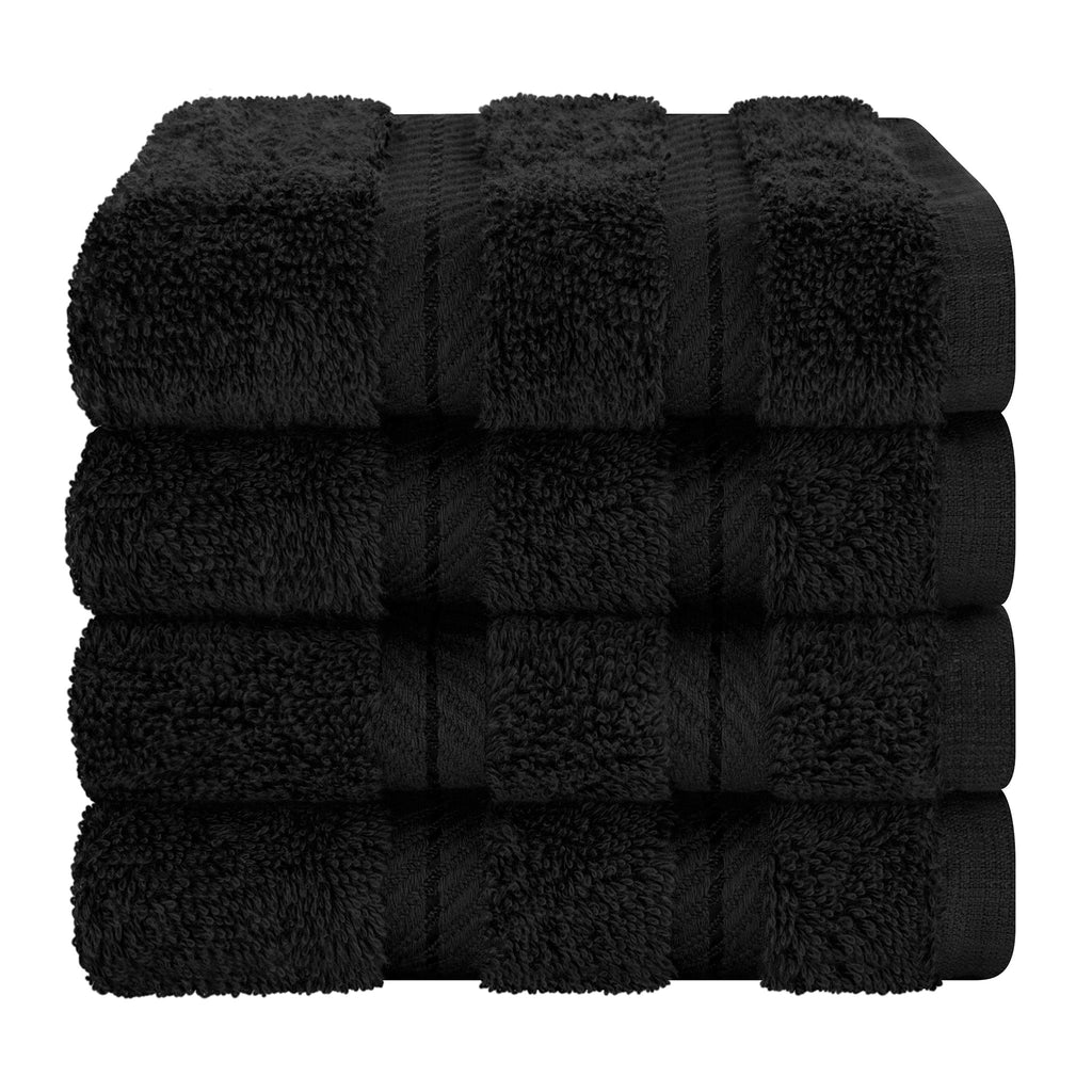 4 Piece 100% Cotton Softness, Elegance, Comfort Washcloth Turkish Towel Set