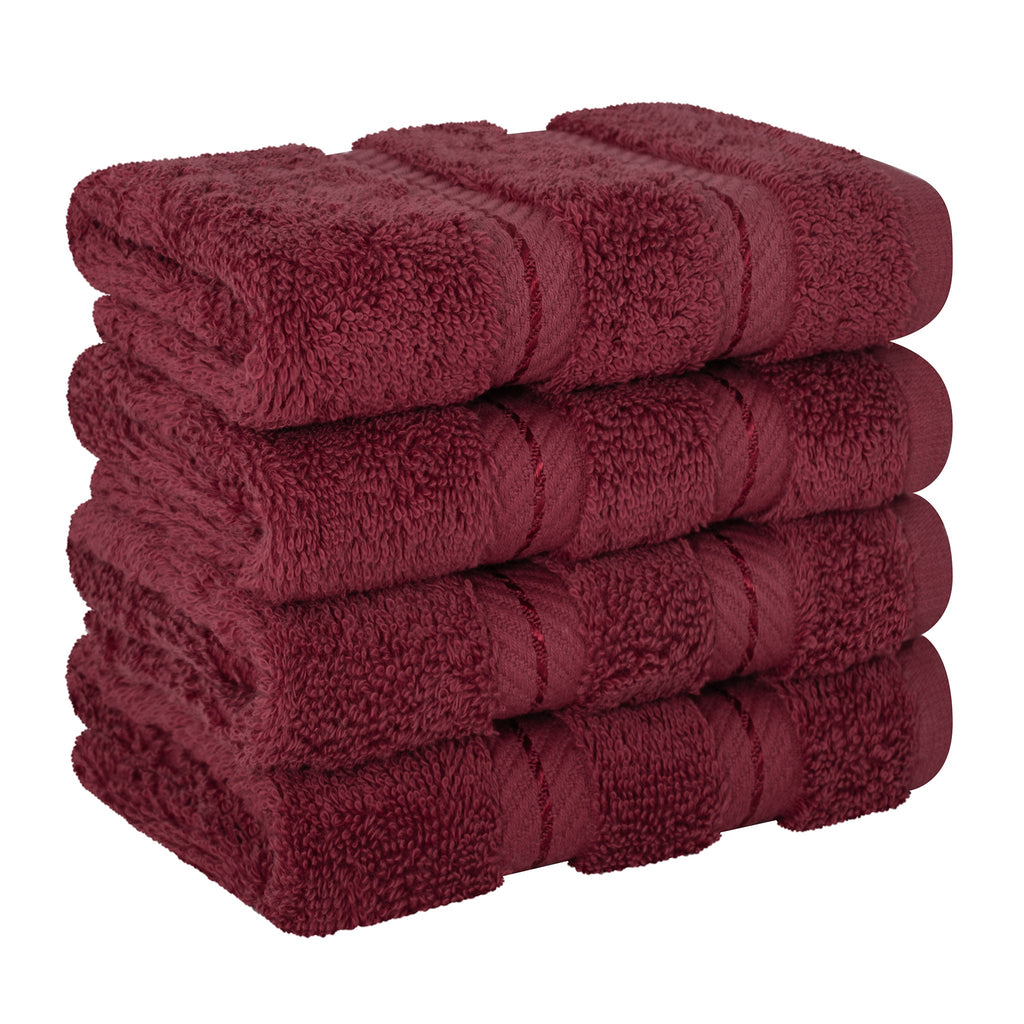 4 Piece 100% Cotton Softness, Elegance, Comfort Washcloth Turkish Towel Set