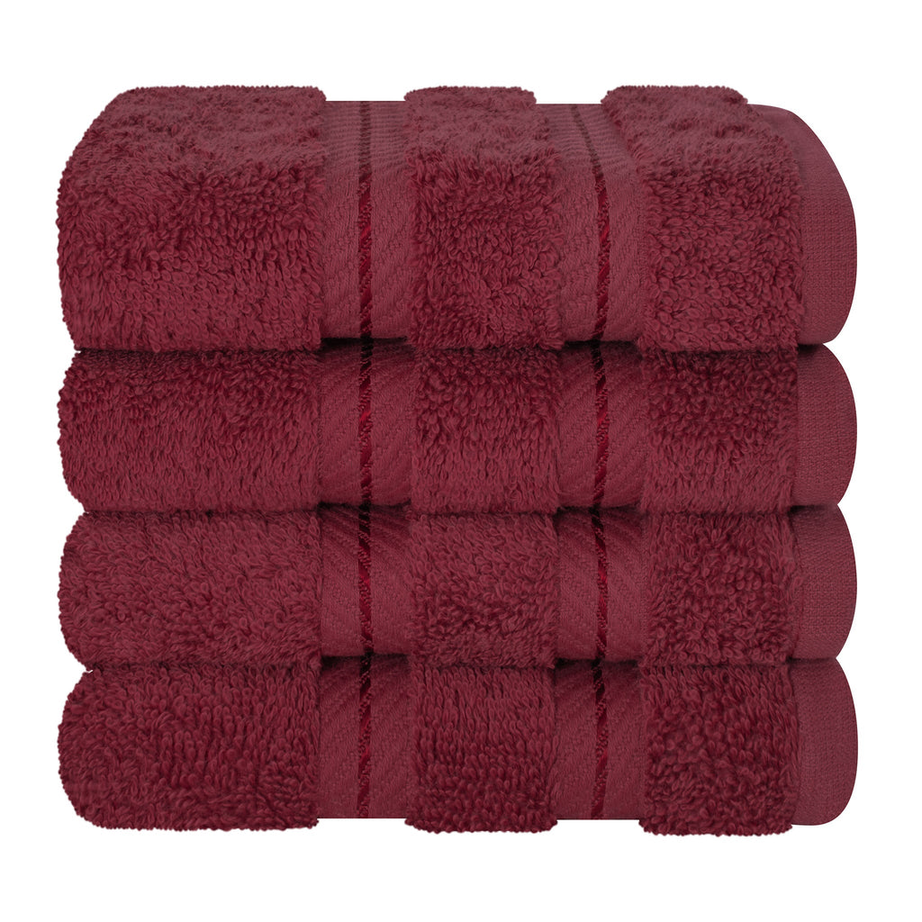 4 Piece 100% Cotton Softness, Elegance, Comfort Washcloth Turkish Towel Set