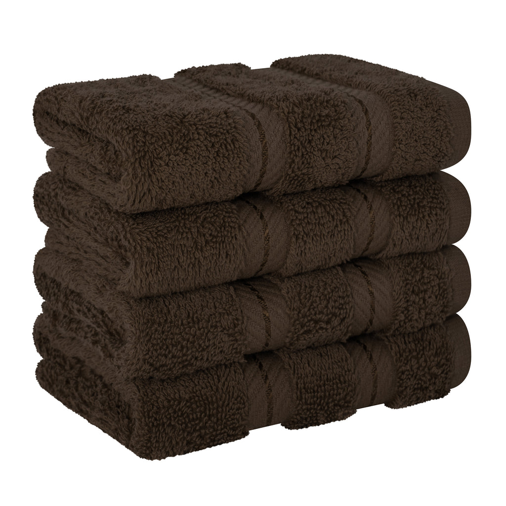 4 Piece 100% Cotton Softness, Elegance, Comfort Washcloth Turkish Towel Set