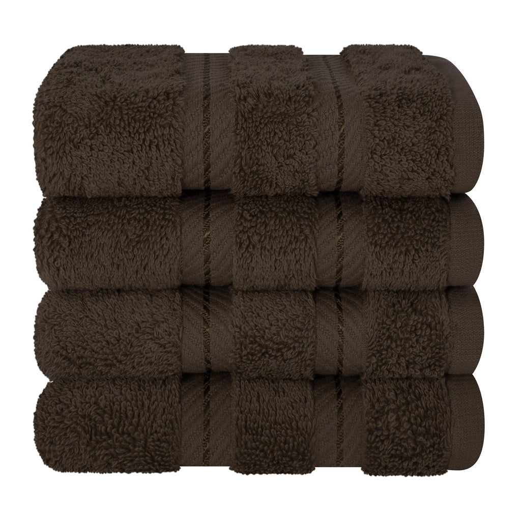 4 Piece 100% Cotton Softness, Elegance, Comfort Washcloth Turkish Towel Set