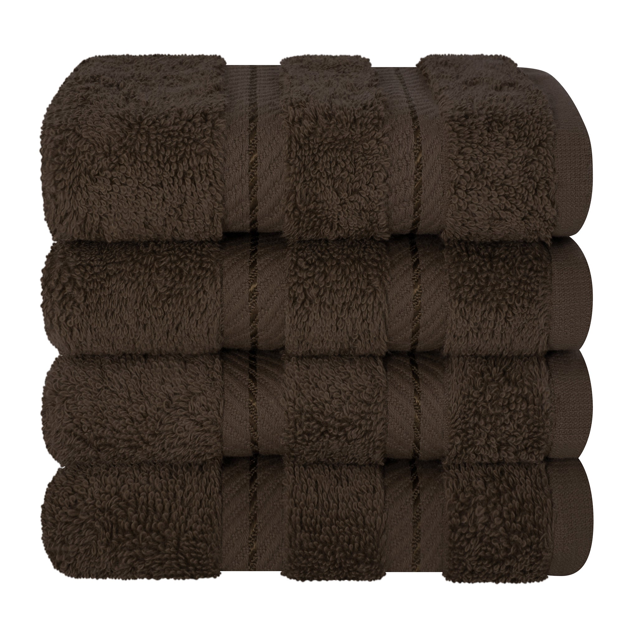 4 Piece 100% Cotton Softness, Elegance, Comfort Washcloth Turkish Towel Set