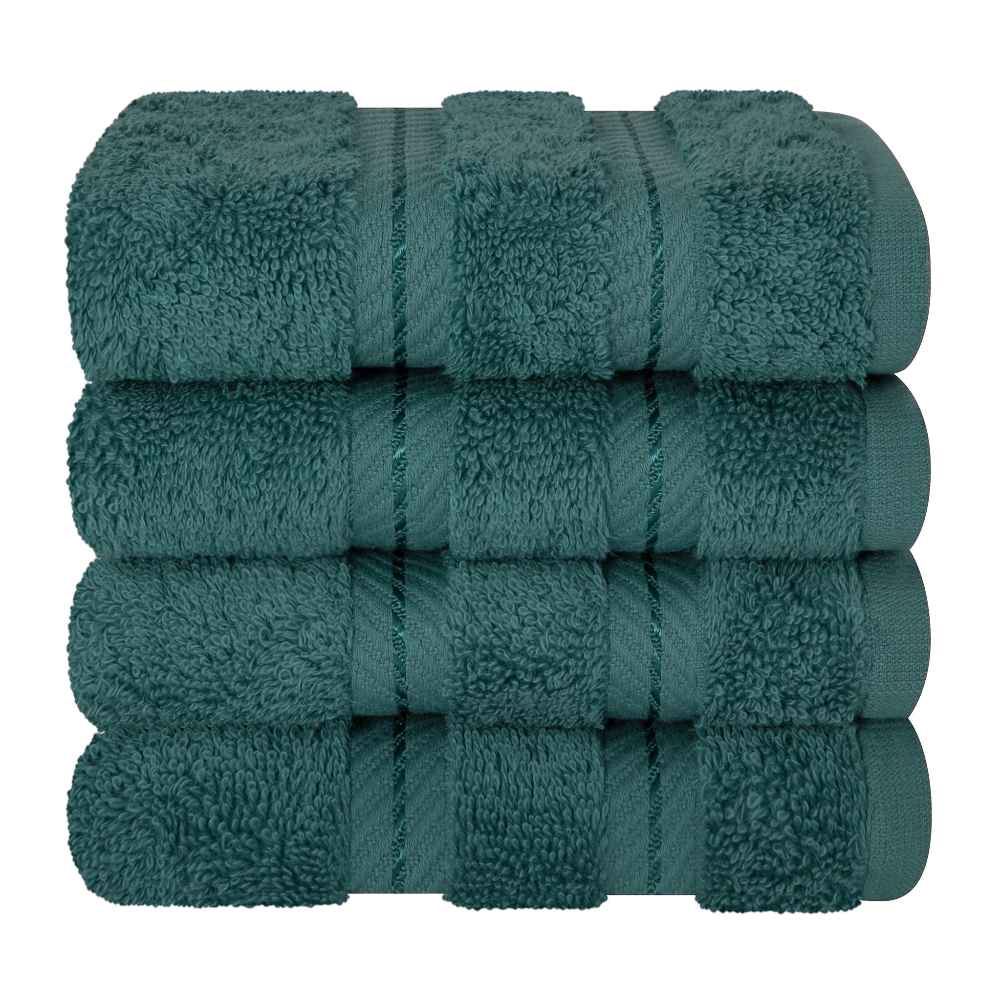 4 Piece 100% Cotton Softness, Elegance, Comfort Washcloth Turkish Towel Set