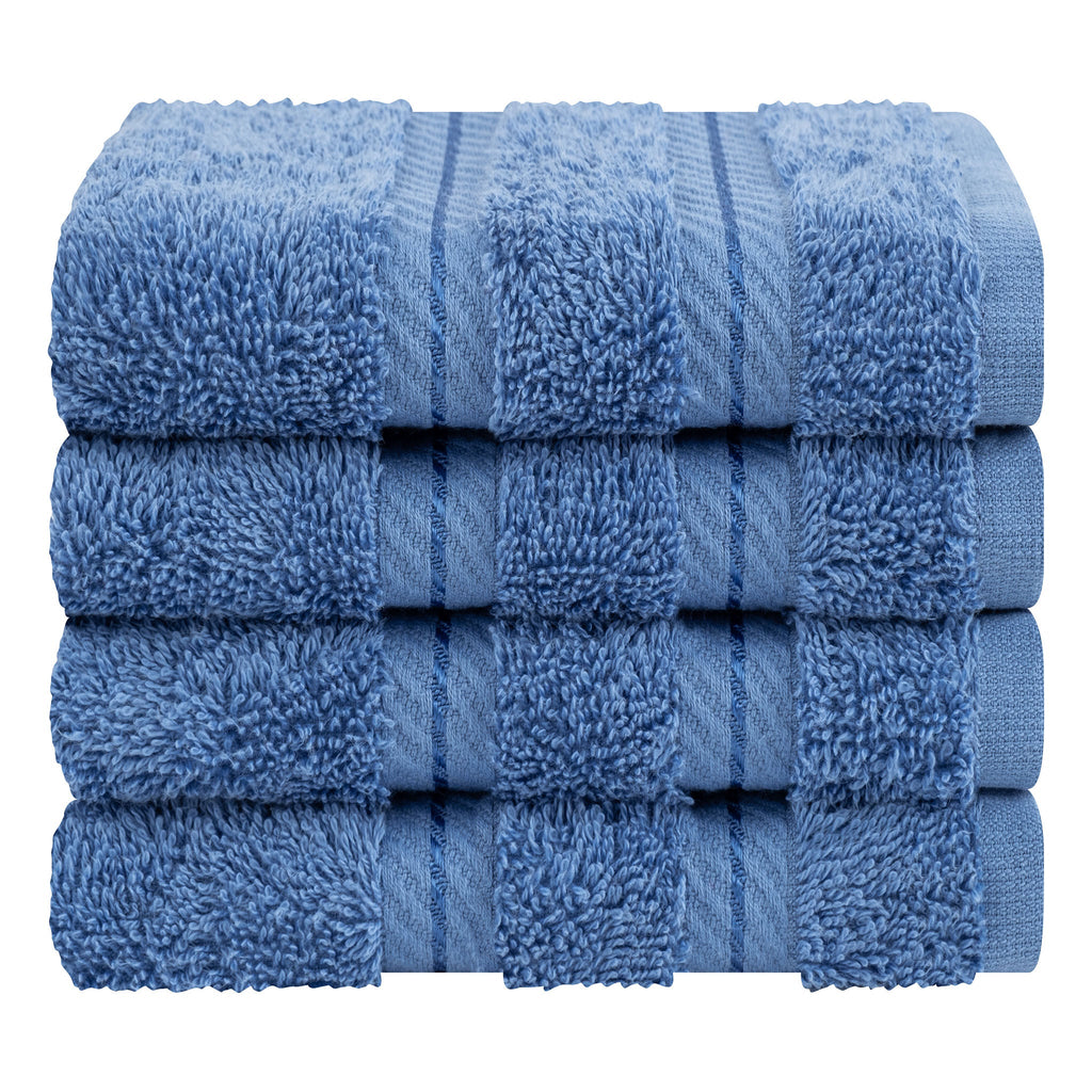 4 Piece 100% Cotton Softness, Elegance, Comfort Washcloth Turkish Towel Set