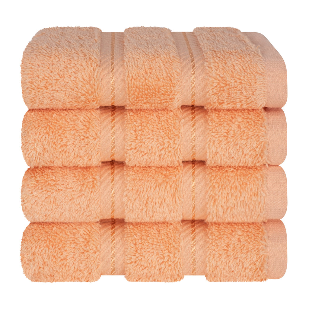 4 Piece 100% Cotton Softness, Elegance, Comfort Washcloth Turkish Towel Set