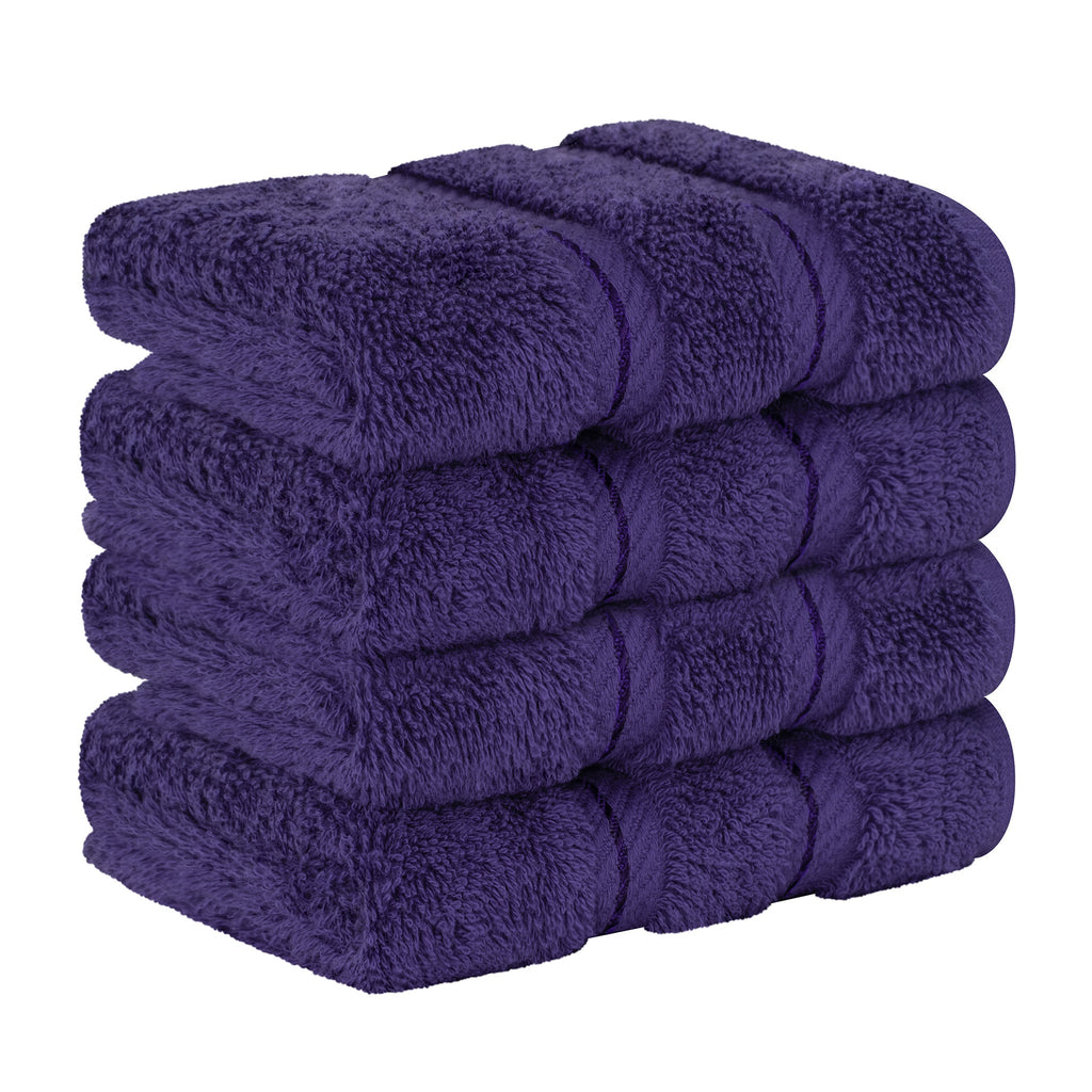4 Piece 100% Cotton Softness, Elegance, Comfort Washcloth Turkish Towel Set
