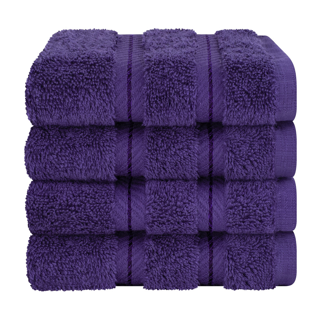 4 Piece 100% Cotton Softness, Elegance, Comfort Washcloth Turkish Towel Set