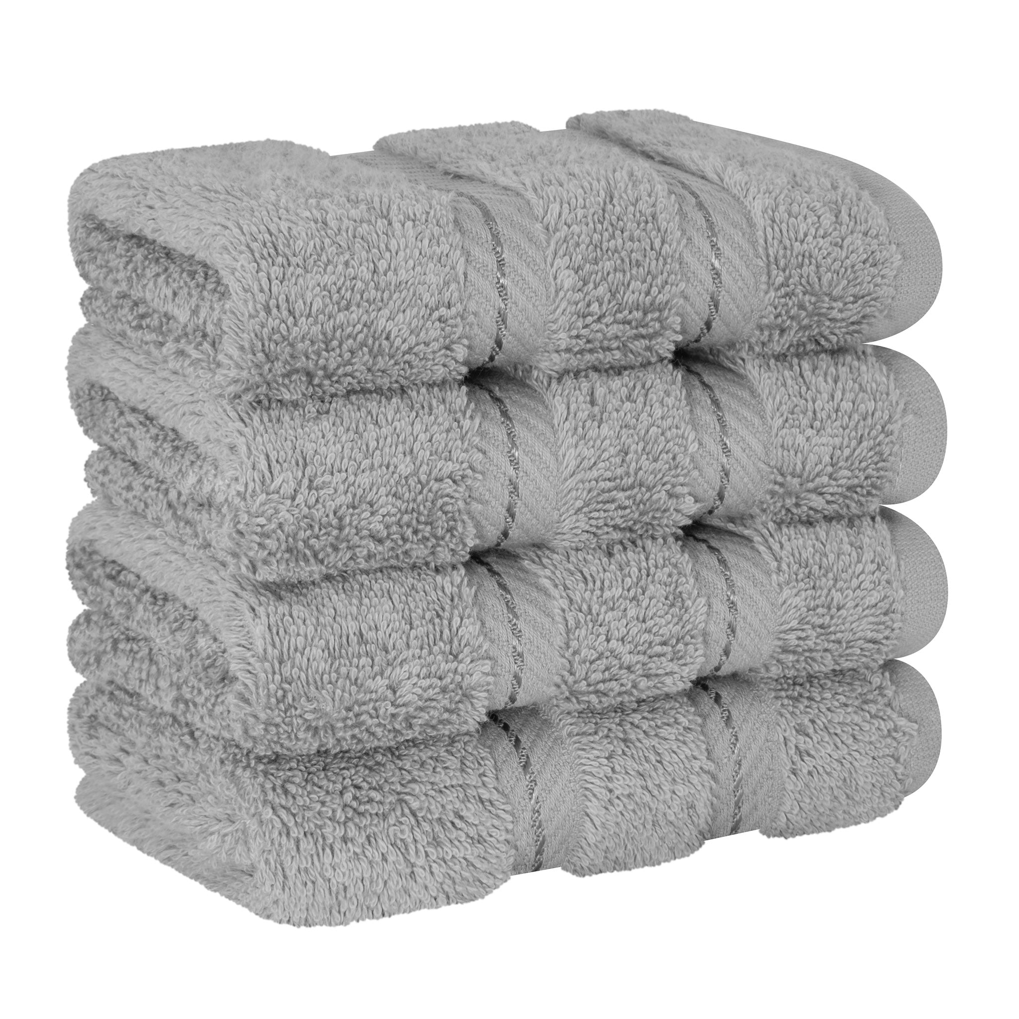 4 Piece 100% Cotton Softness, Elegance, Comfort Washcloth Turkish Towel Set