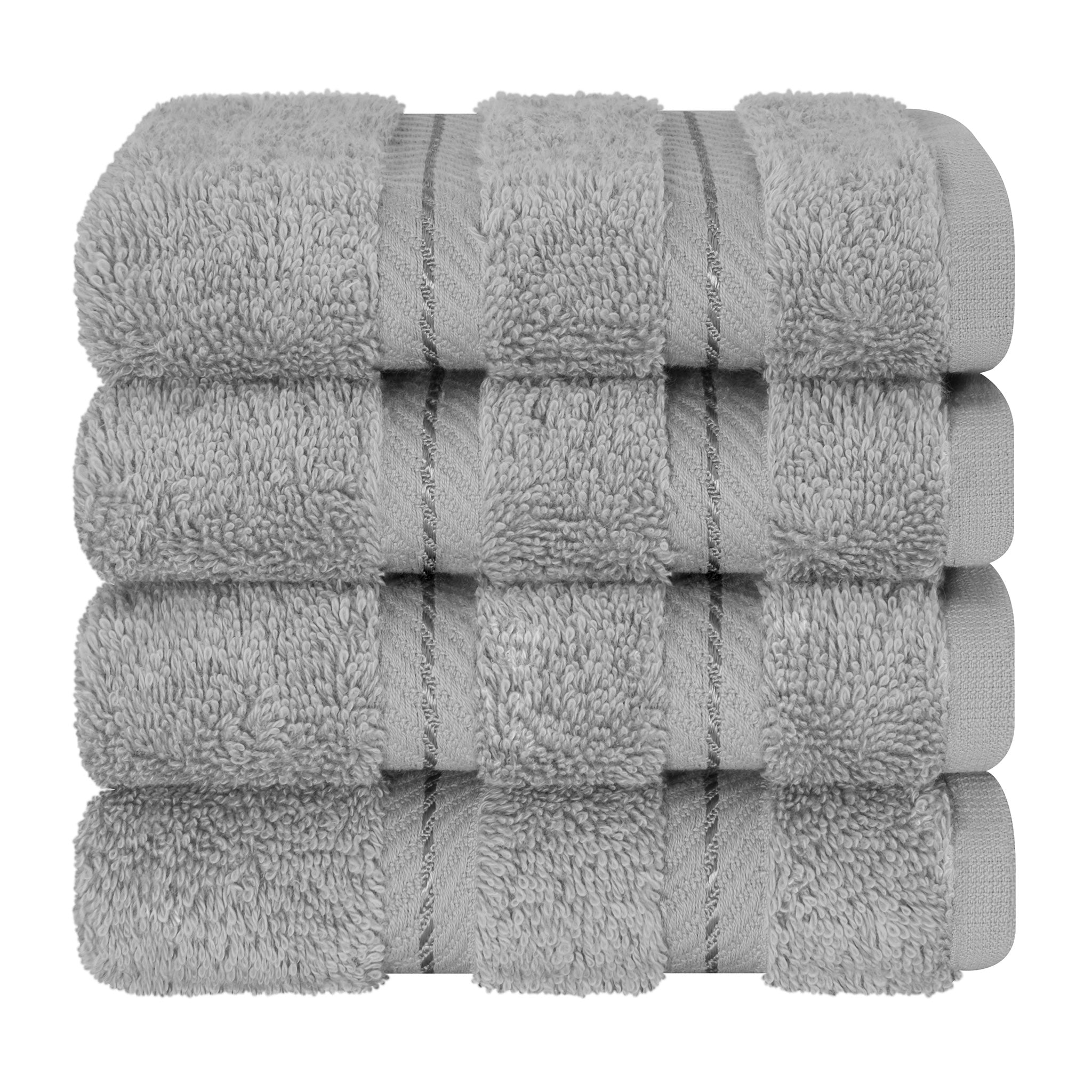 4 Piece 100% Cotton Softness, Elegance, Comfort Washcloth Turkish Towel Set