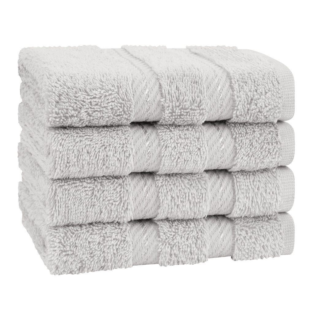 4 Piece 100% Cotton Softness, Elegance, Comfort Washcloth Turkish Towel Set