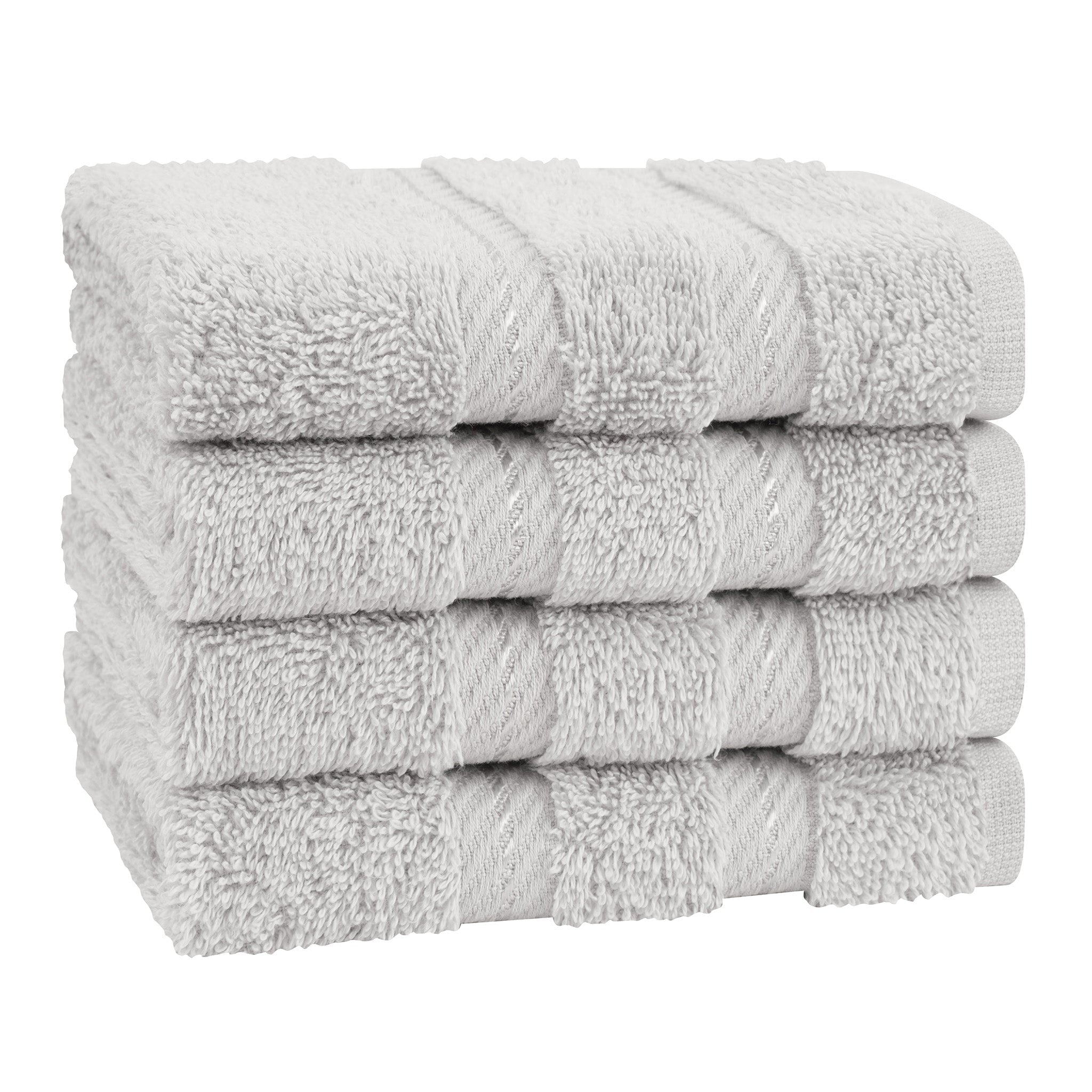 4 Piece 100% Cotton Softness, Elegance, Comfort Washcloth Turkish Towel Set