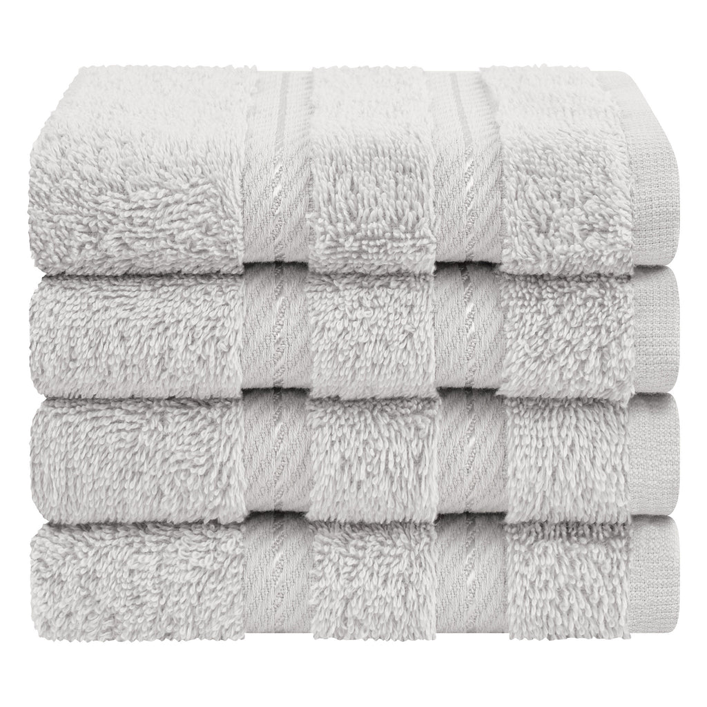 4 Piece 100% Cotton Softness, Elegance, Comfort Washcloth Turkish Towel Set