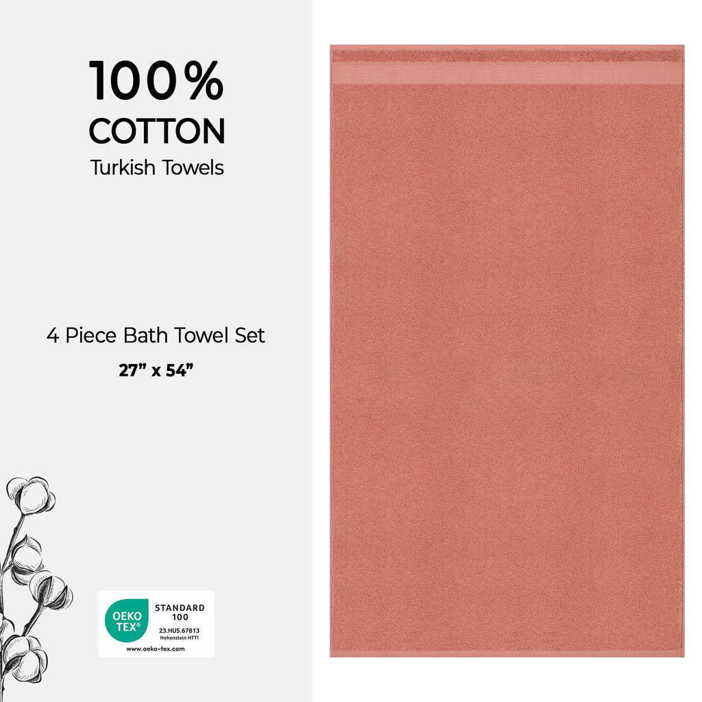 American Soft Linen Bekos 100% Cotton Turkish Towels, 4 Piece Bath Towel Set
