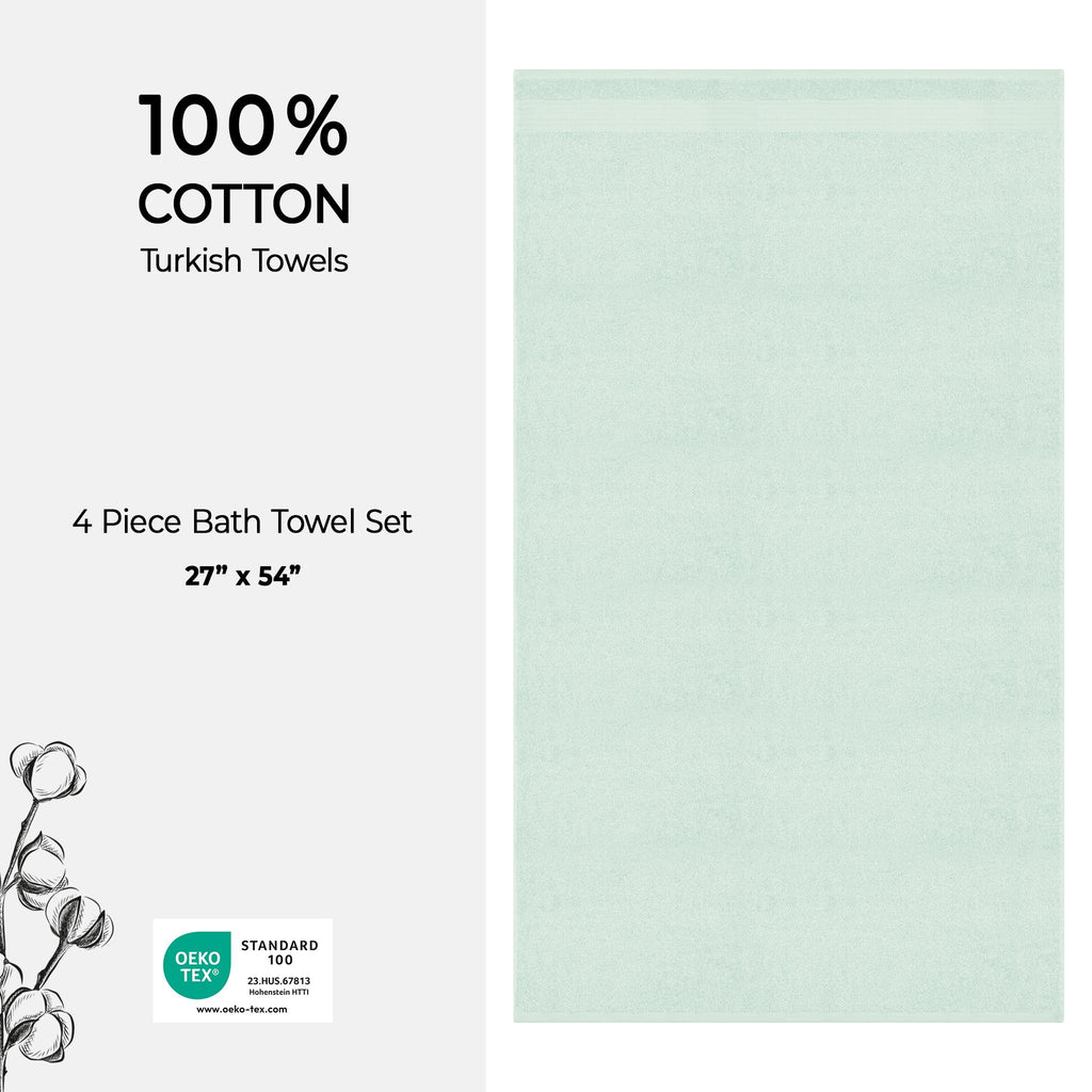 American Soft Linen Bekos 100% Cotton Turkish Towels, 4 Piece Bath Towel Set
