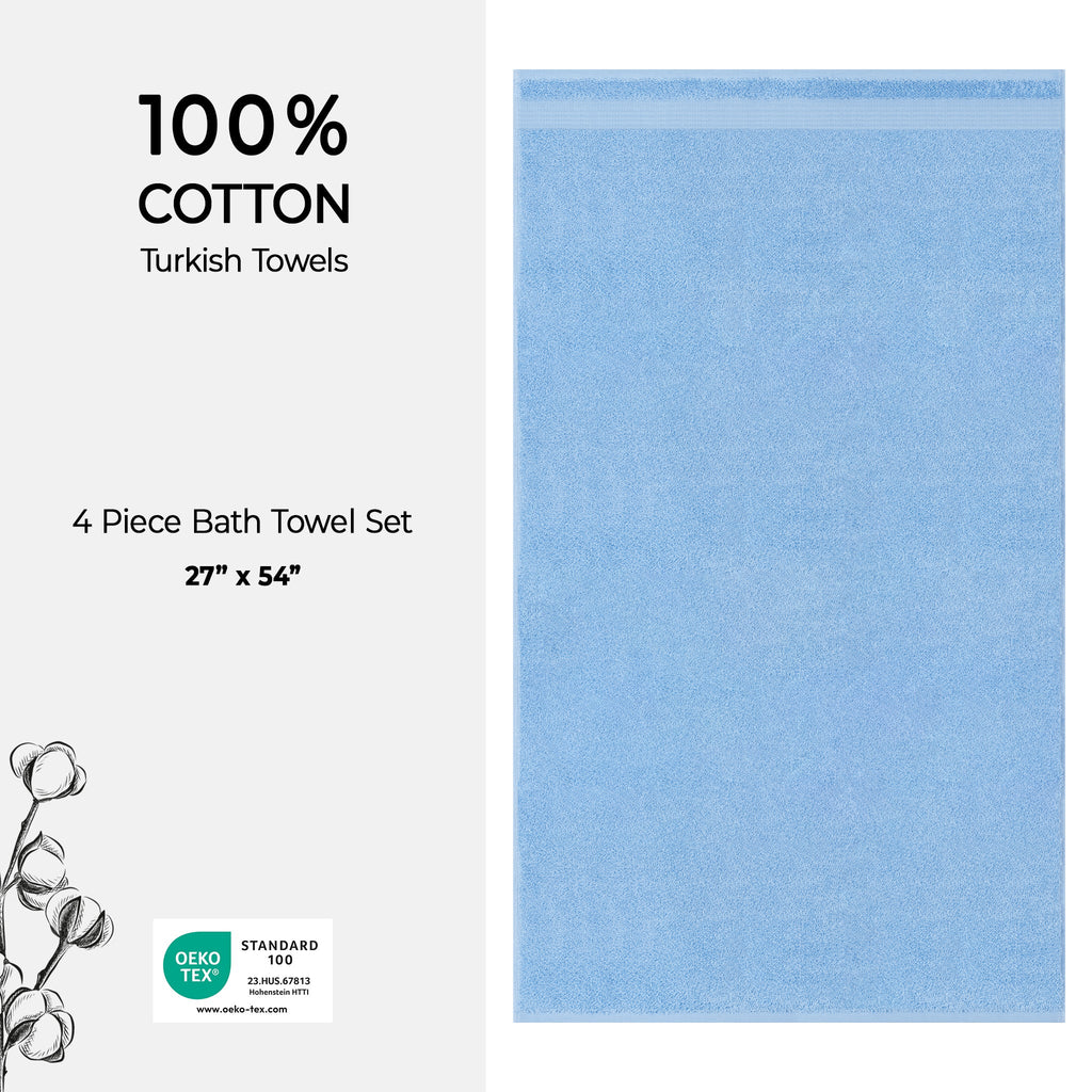 American Soft Linen Bekos 100% Cotton Turkish Towels, 4 Piece Bath Towel Set