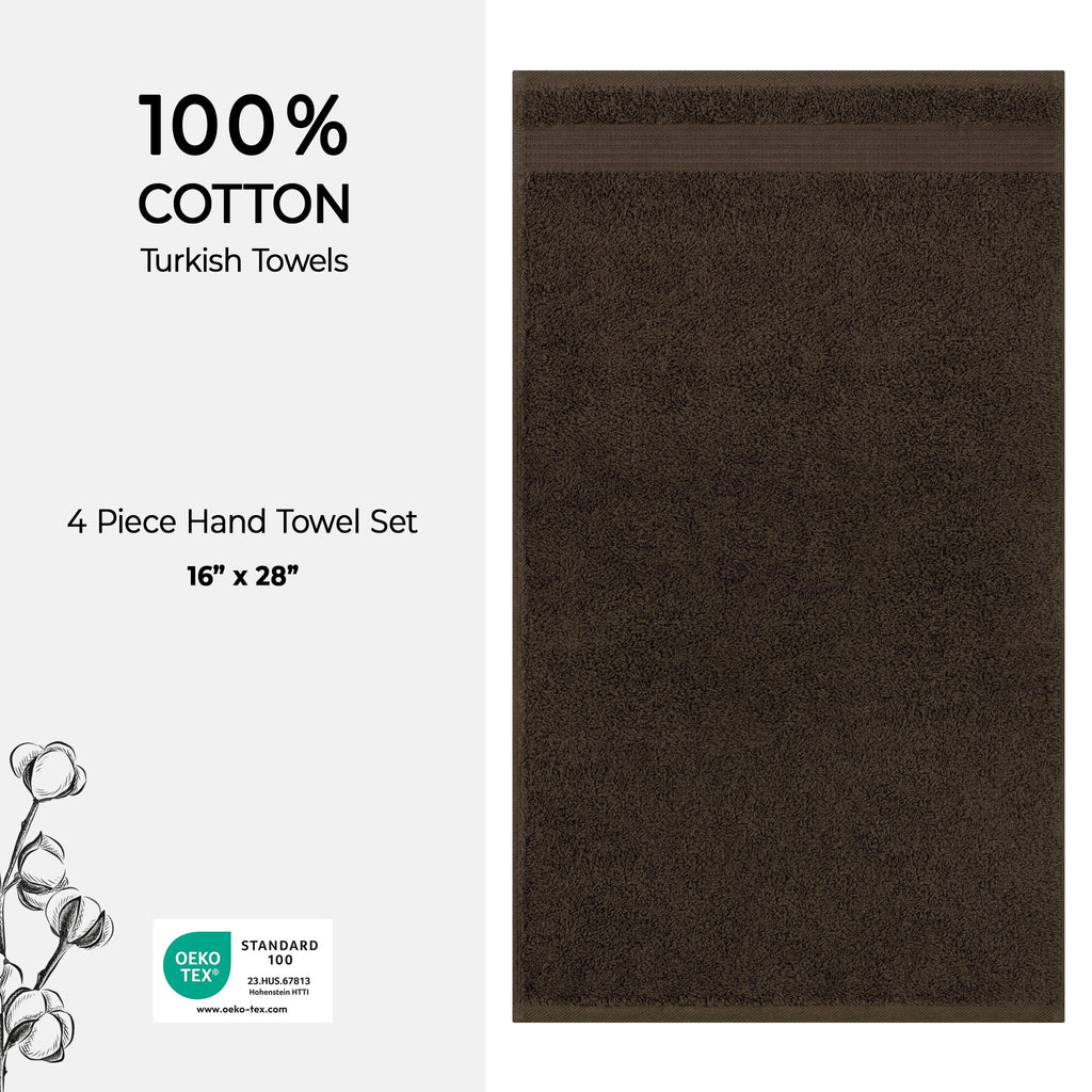American Soft Linen Bekos 100% Cotton Turkish Towels, 4 Piece Hand Towel Set