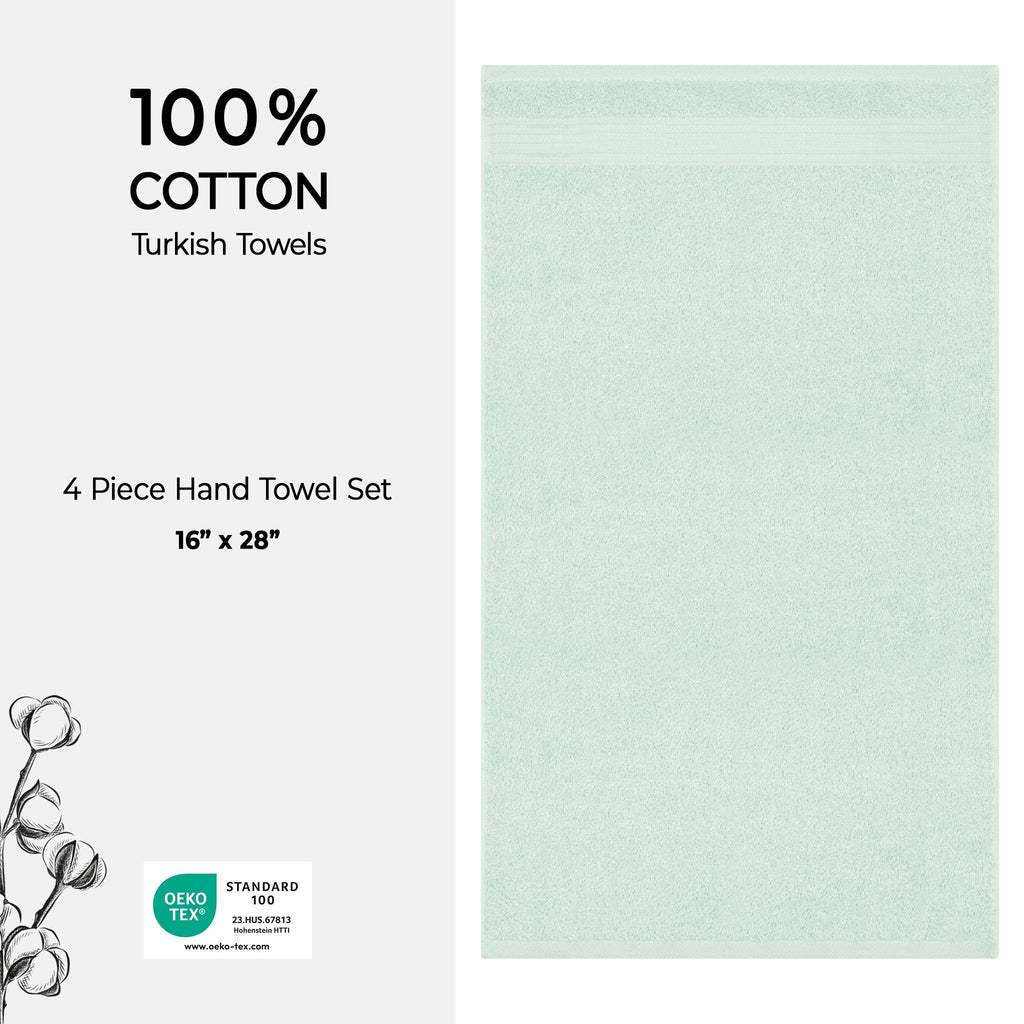 American Soft Linen Bekos 100% Cotton Turkish Towels, 4 Piece Hand Towel Set