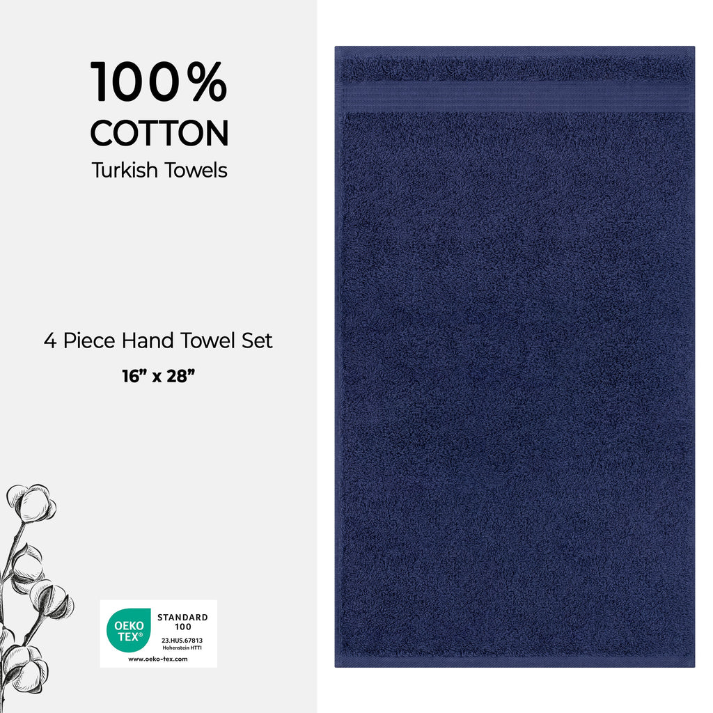 American Soft Linen Bekos 100% Cotton Turkish Towels, 4 Piece Hand Towel Set