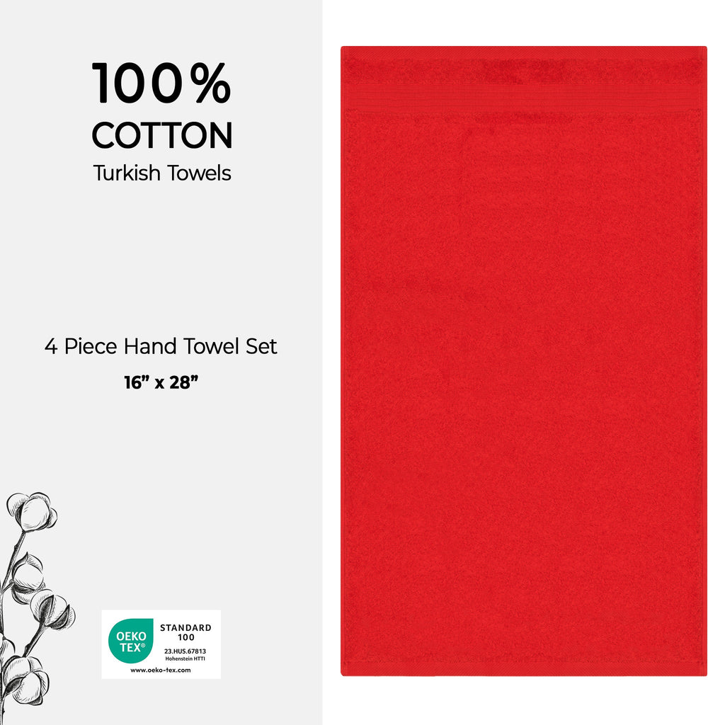 American Soft Linen Bekos 100% Cotton Turkish Towels, 4 Piece Hand Towel Set