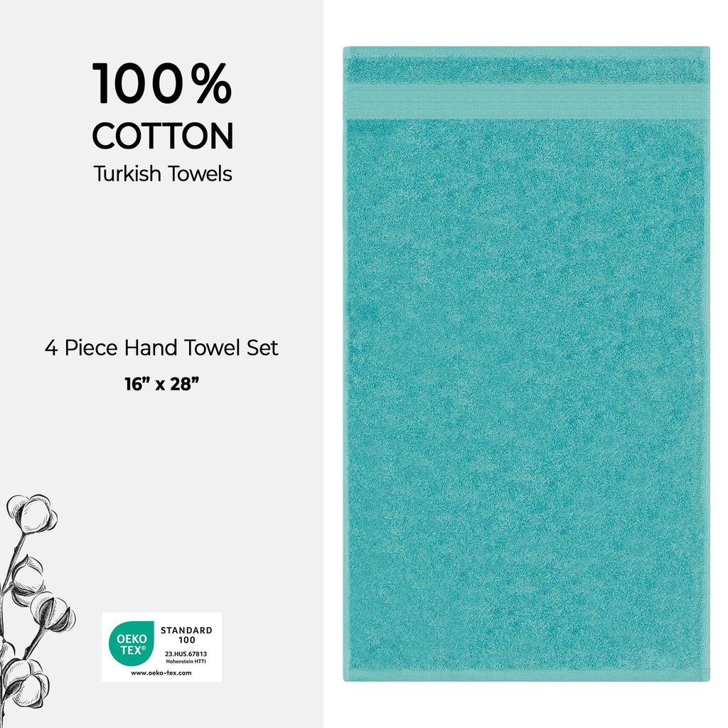 American Soft Linen Bekos 100% Cotton Turkish Towels, 4 Piece Hand Towel Set