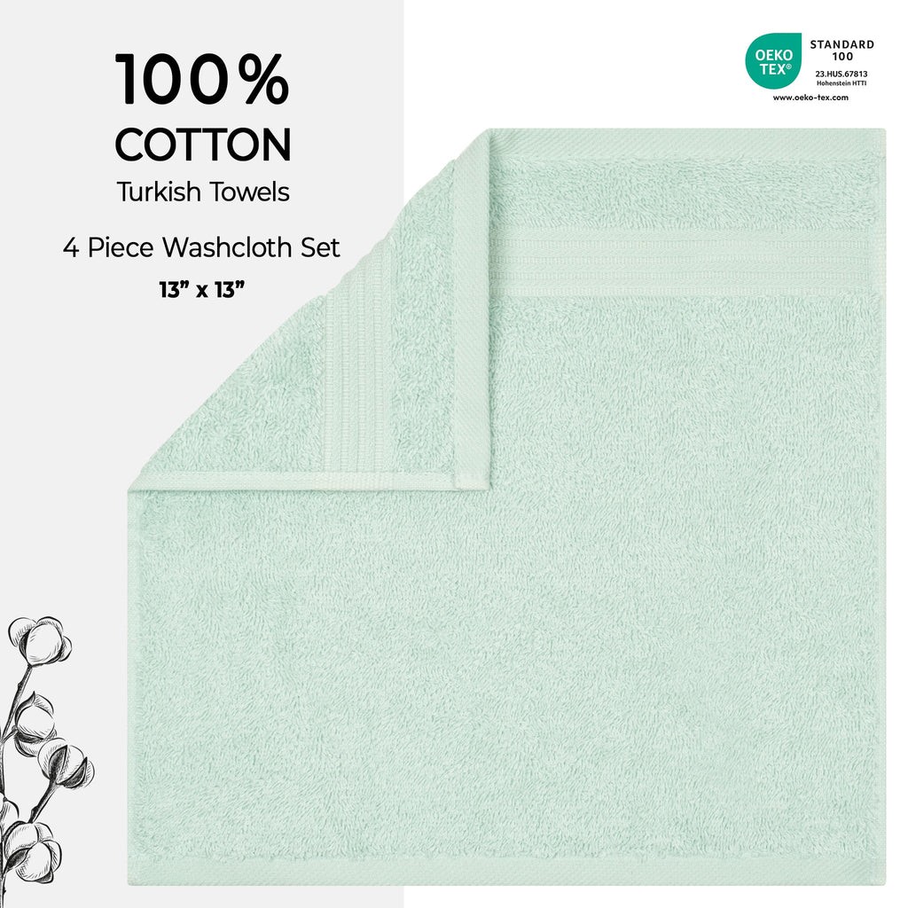 American Soft Linen Bekos 100% Cotton Turkish Towels, 4 Piece Washcloth Towel Set