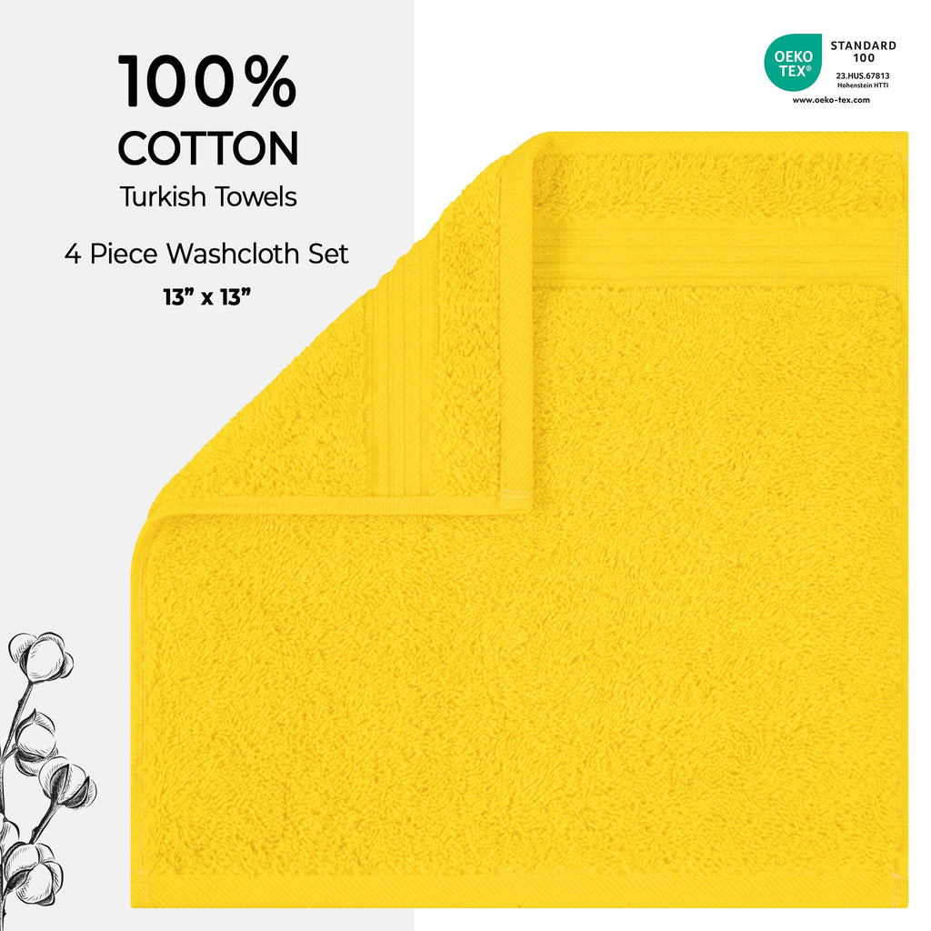 American Soft Linen Bekos 100% Cotton Turkish Towels, 4 Piece Washcloth Towel Set