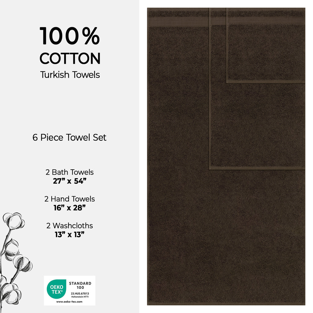American Soft Linen Bekos 100% Cotton Turkish Towels 6 Piece Bath Towel Set with 18 Different Colors