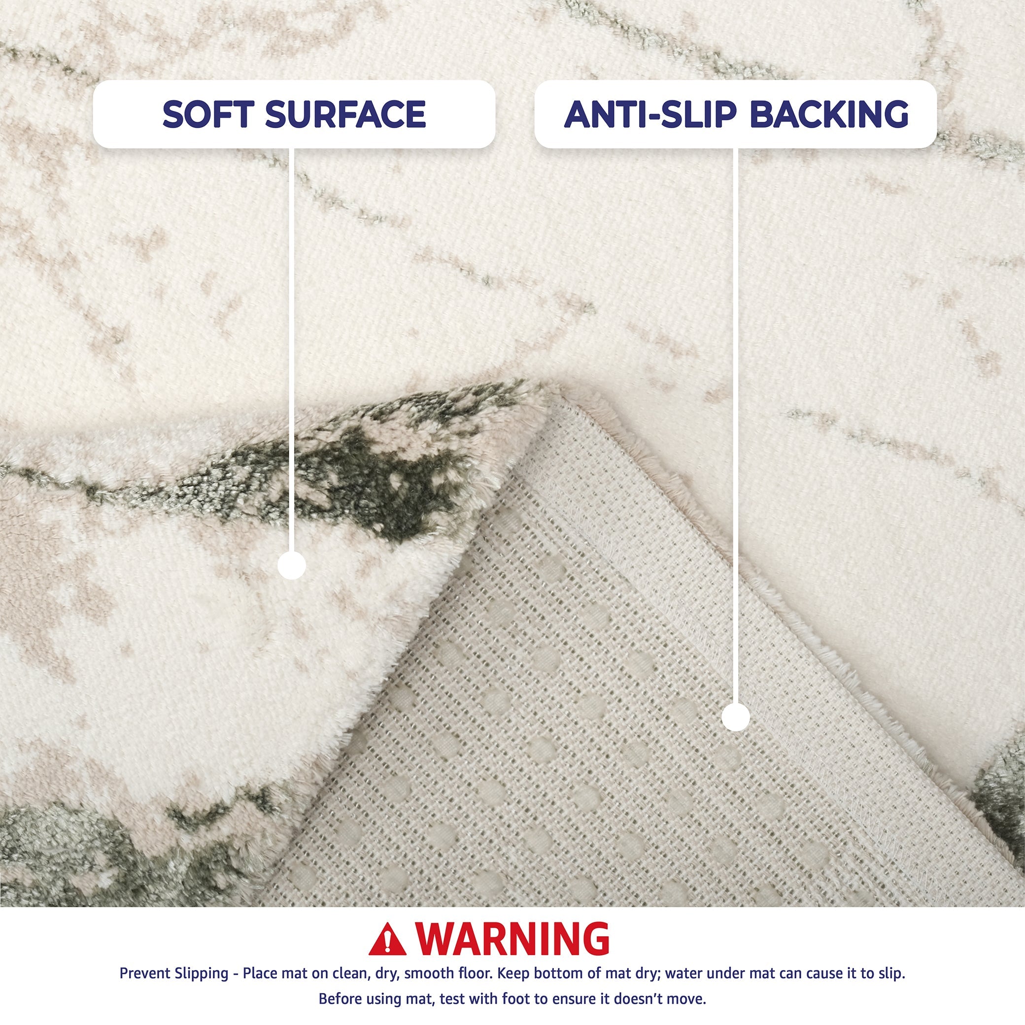 American Soft Linen Emest Bath Rug – 24"x36" Decorative Premium Cotton Bath Mats for Bathroom