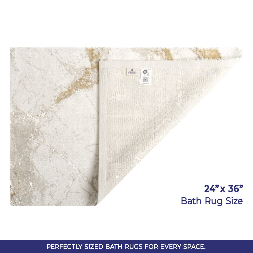 American Soft Linen Emest Bath Rug – 24"x36" Decorative Premium Cotton Bath Mats for Bathroom
