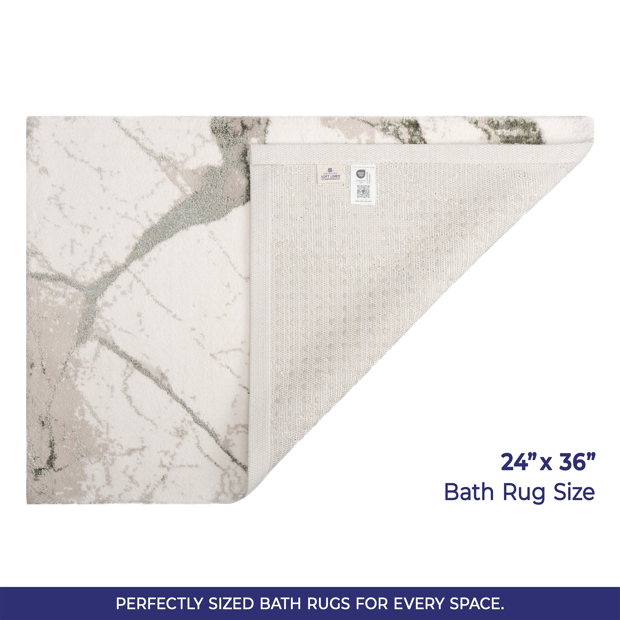 American Soft Linen Emest Bath Rug – 24"x36" Decorative Premium Cotton Bath Mats for Bathroom