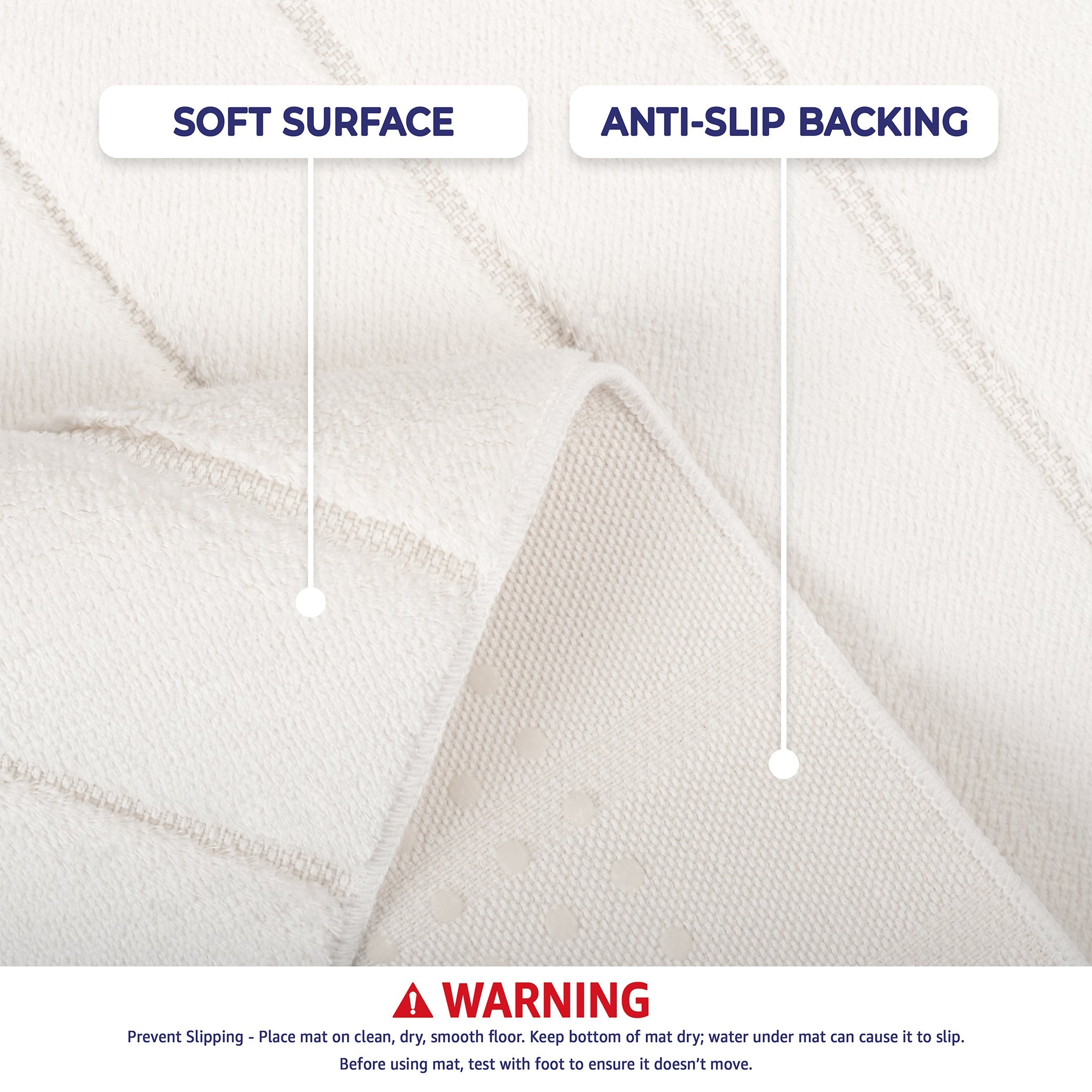 American Soft Linen Katiy Bath Rug – 21x34 Inches Non-Slip Premium Cotton Comfort - Bath Mats for Bathroom