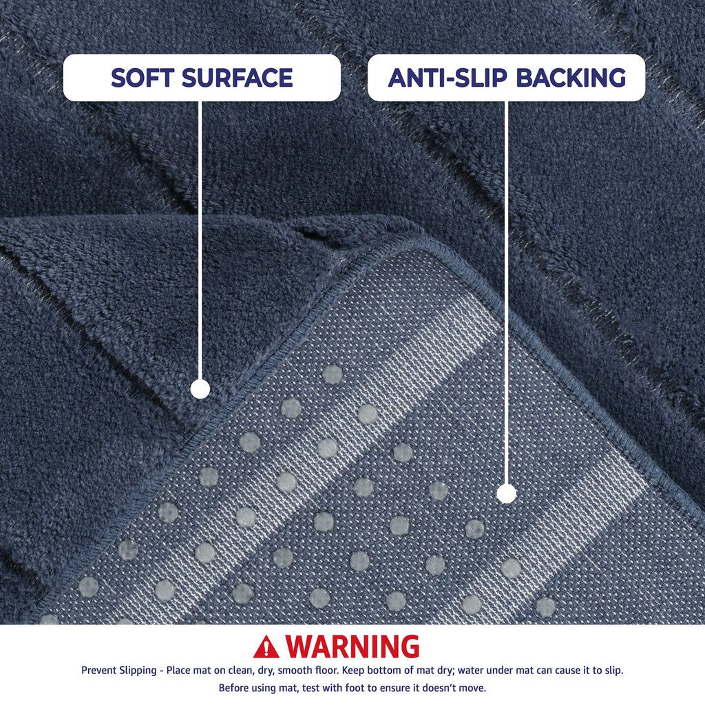 American Soft Linen Katiy Bath Rug – 21x34 Inches Non-Slip Premium Cotton Comfort - Bath Mats for Bathroom