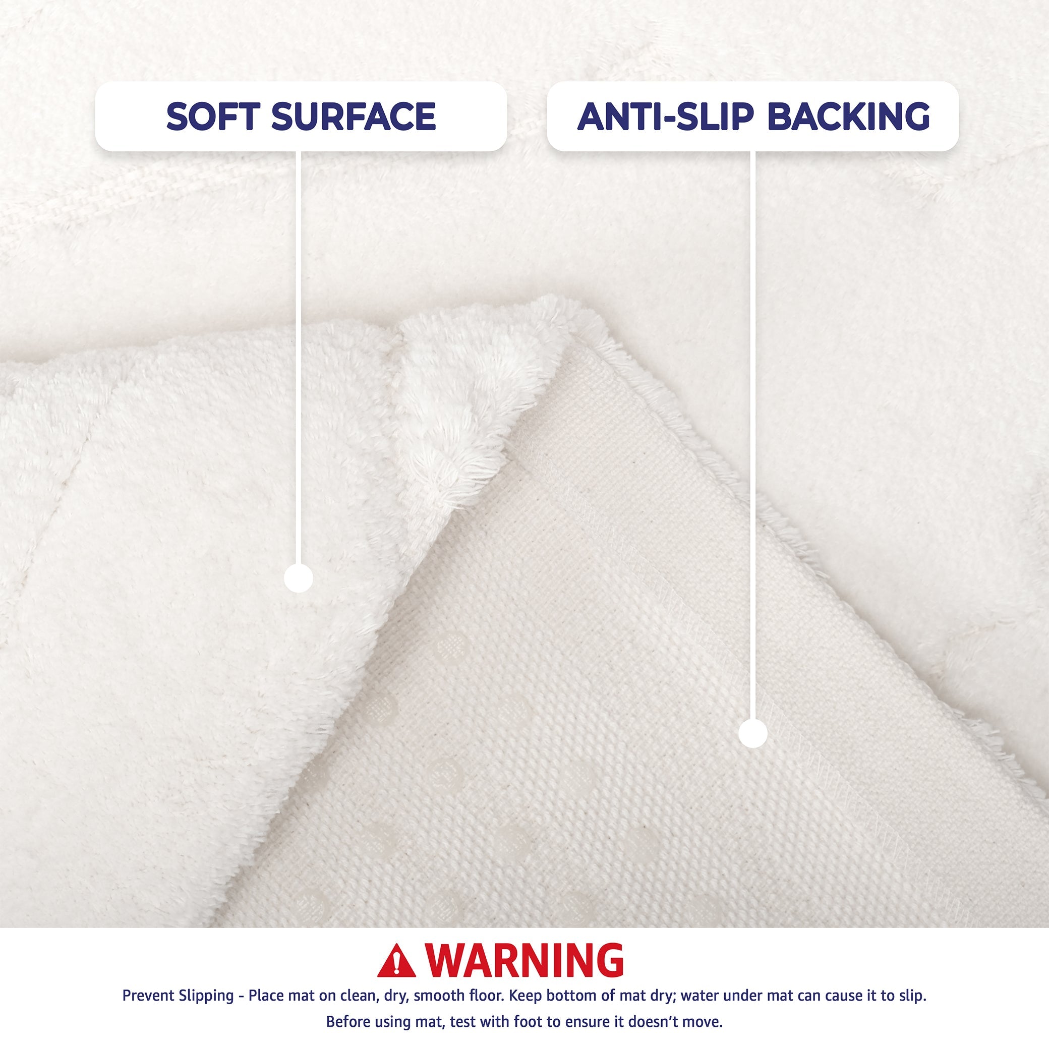American Soft Linen Lovi Bath Rug – 21"x34" Premium Cotton, Non-Slip Design - Bath Mats for Bathroom