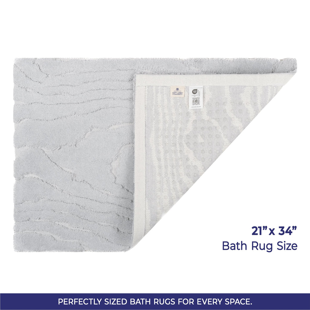 American Soft Linen Lovi Bath Rug – 21"x34" Premium Cotton, Non-Slip Design - Bath Mats for Bathroom