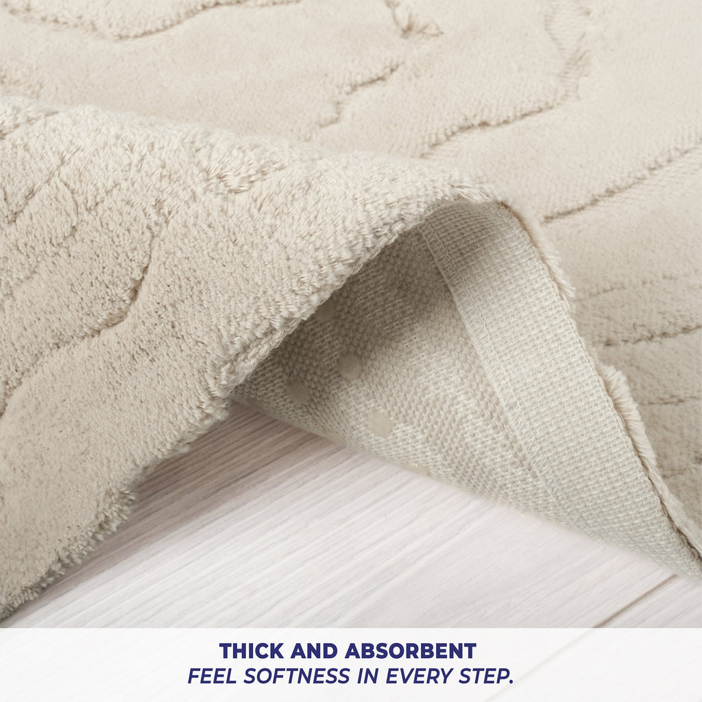 American Soft Linen Lovi Bath Rug – 21"x34" Premium Cotton, Non-Slip Design - Bath Mats for Bathroom