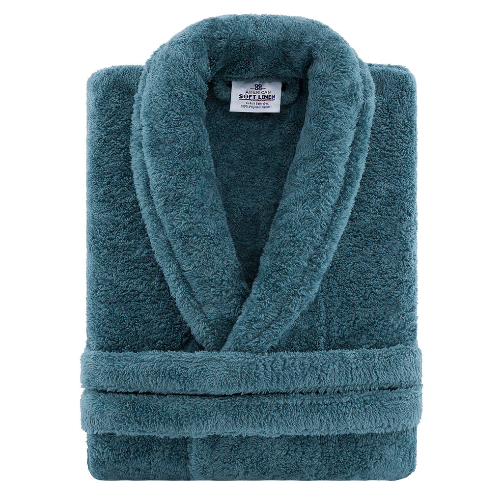 American Soft Linen Unisex Fleece Bathrobe, Super Soft, Absorbent and Fluffy - Wholesale