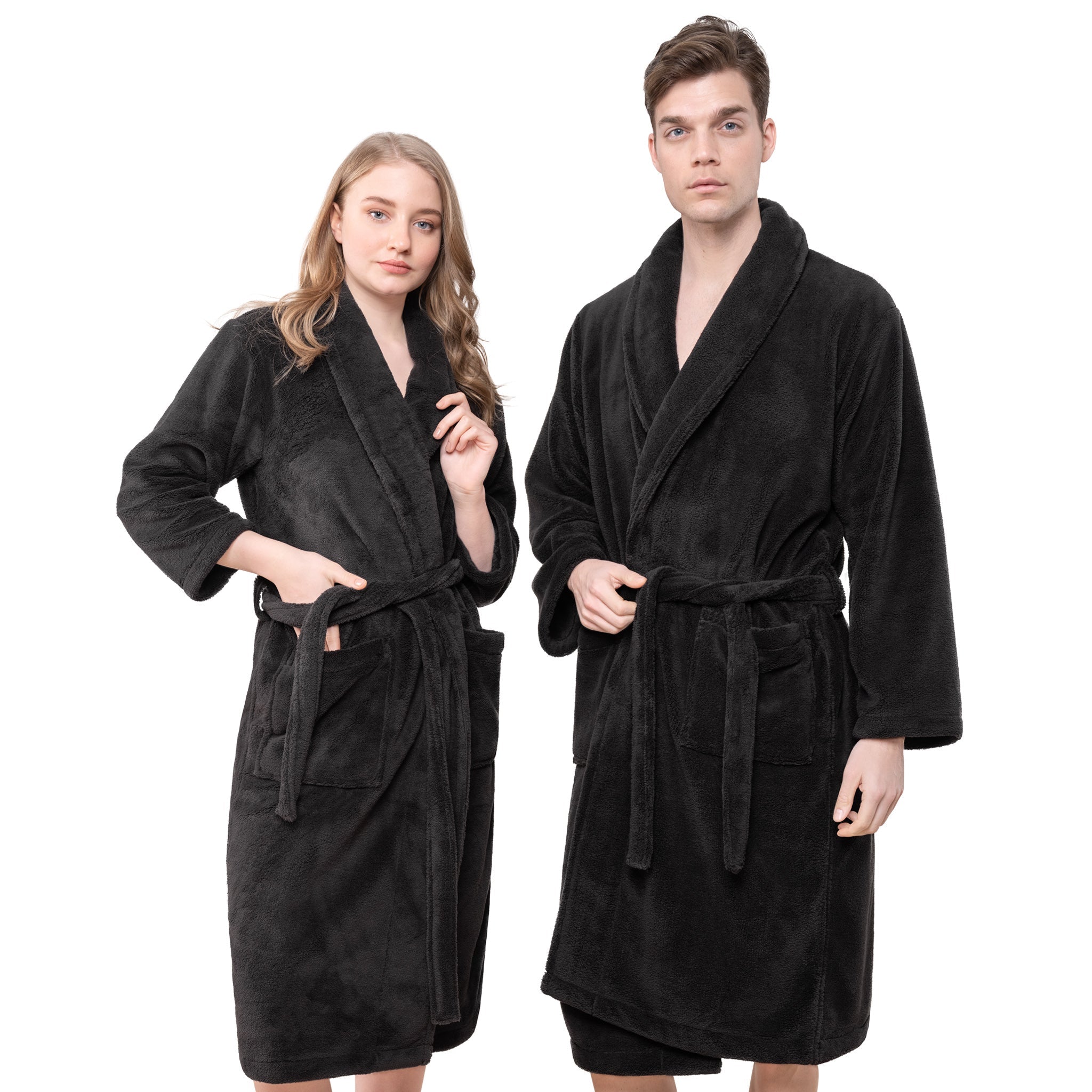 American Soft Linen Unisex Fleece Bathrobe, Super Soft, Absorbent and Fluffy - Wholesale