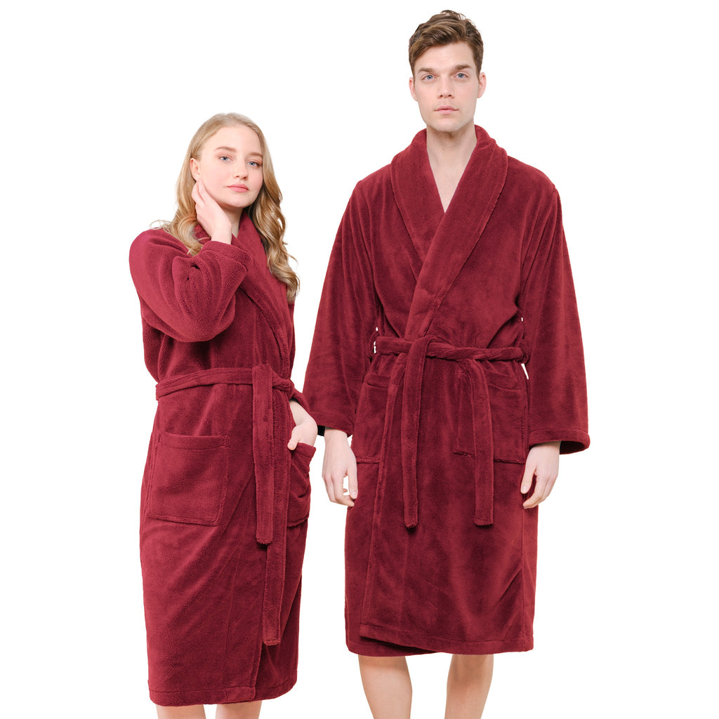 American Soft Linen Unisex Fleece Bathrobe, Super Soft, Absorbent and Fluffy - Wholesale