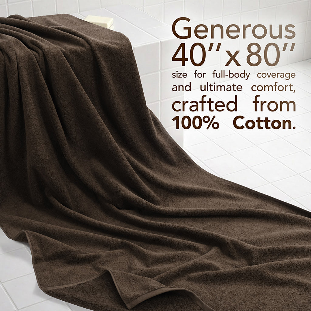 40x80 Inch Premium Bath Sheet OVERSIZED 100% Ring Spun Cotton, Luxury, Maximum Softness, Extra Large Bath Towel