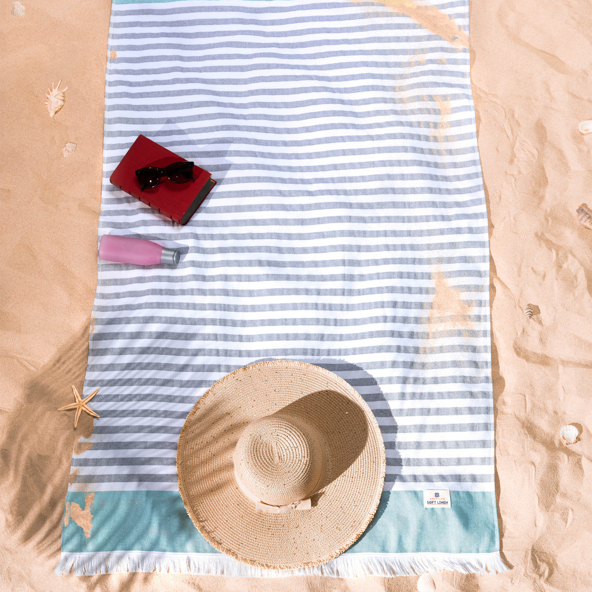 Mediterranean 100% Cotton Turkish Peshtemals, 35" x 60",  Modern & Traditional Turkish Bath Towels