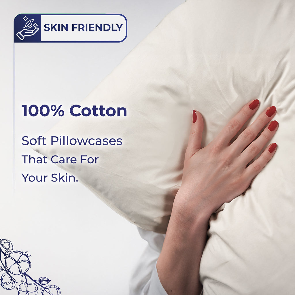 American Soft Linen 100% Cotton Sateen Pillowcase Set (2 Piece) - Soft, Breathable, Hotel Quality Pillow Covers