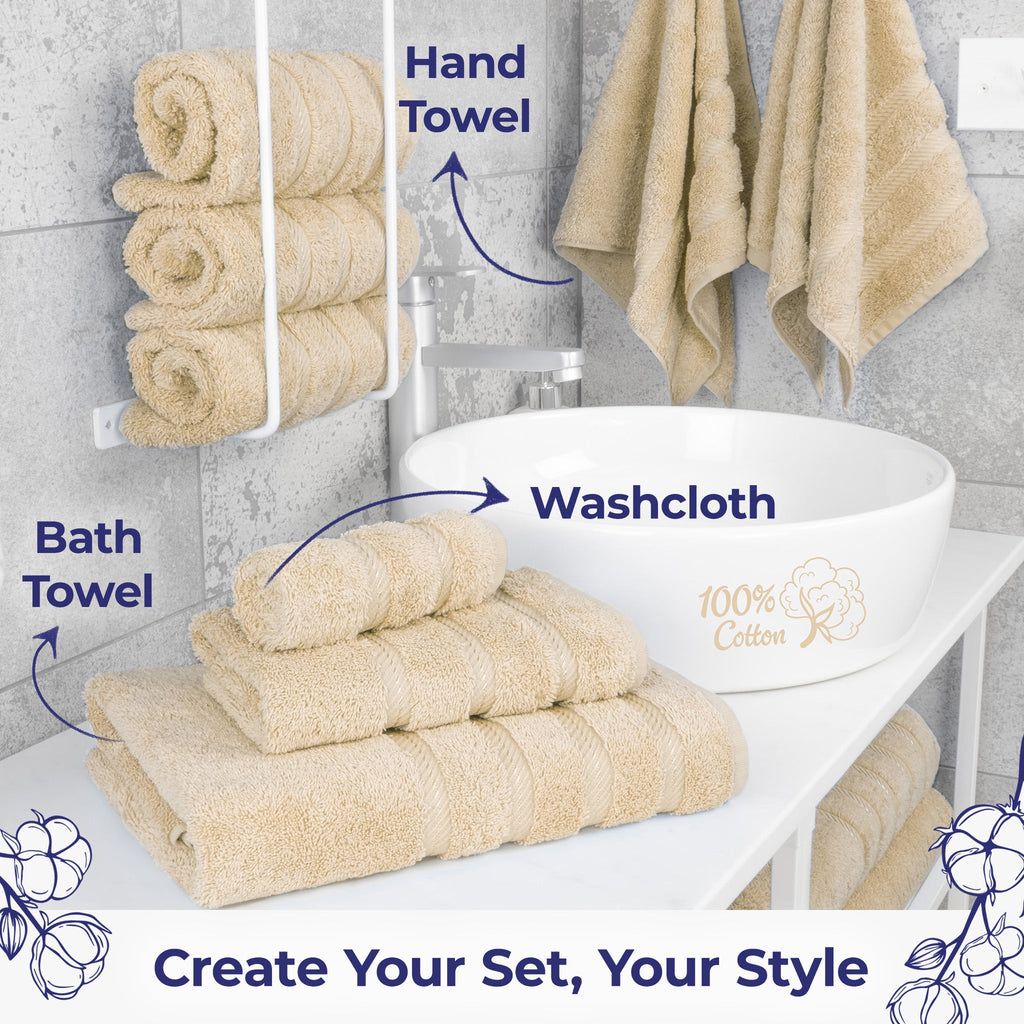 American Soft Linen Single Piece 100% Cotton Turkish Towels with 20 Different Colors, Create Your Set