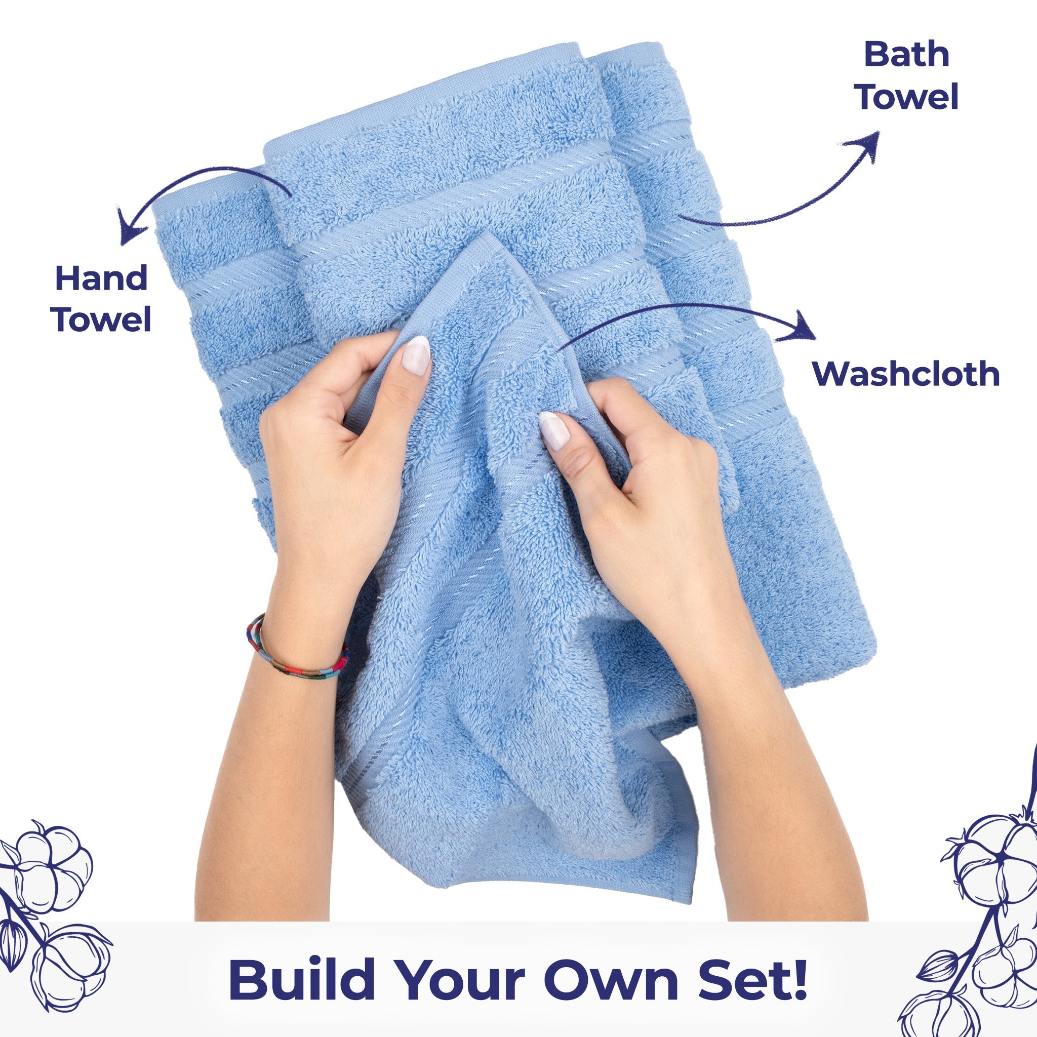 American Soft Linen Single Piece 100% Cotton Turkish Towels with 20 Different Colors, Create Your Set