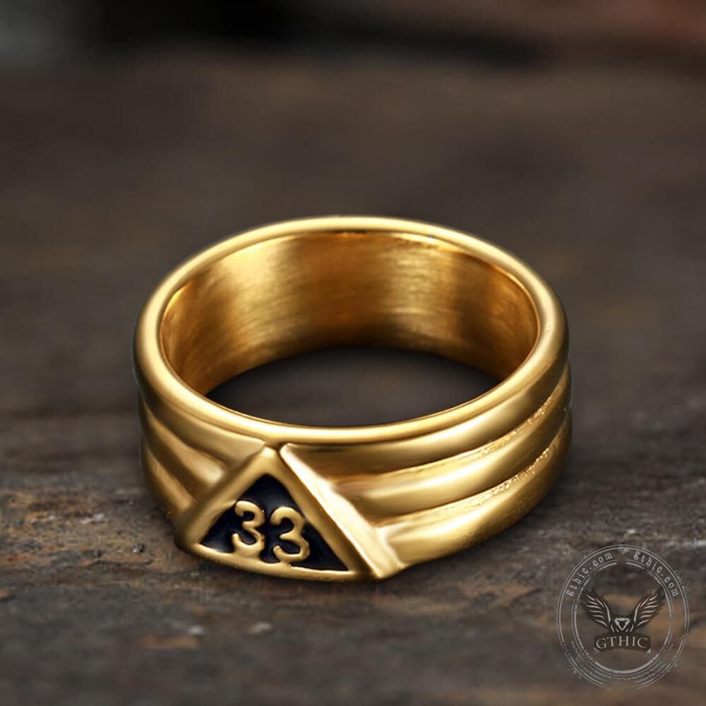 Angel Number 33 Stainless Steel Ring
