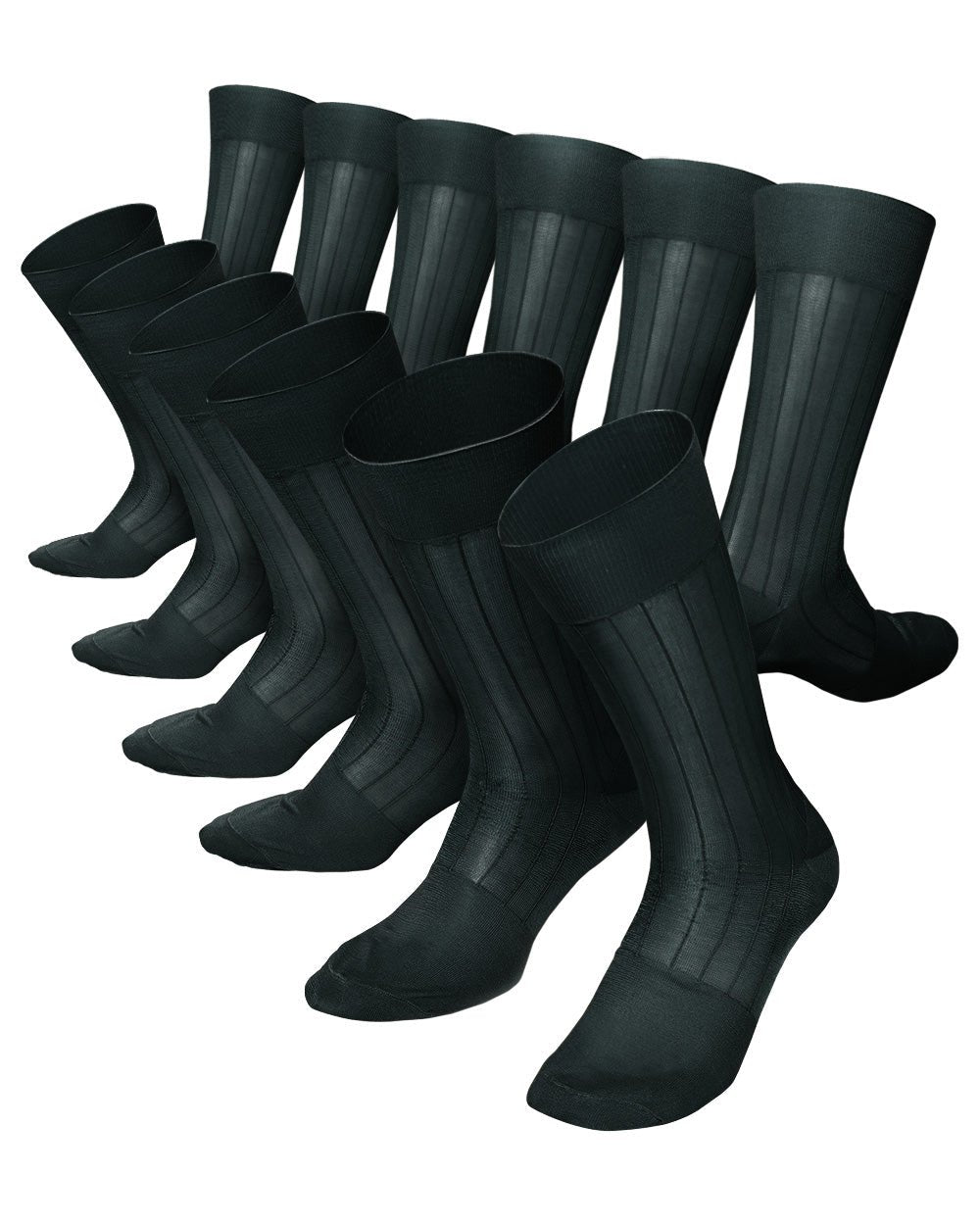 Vittorio Farina Men's Ribbed Shear Nylon Anklet Dress Socks