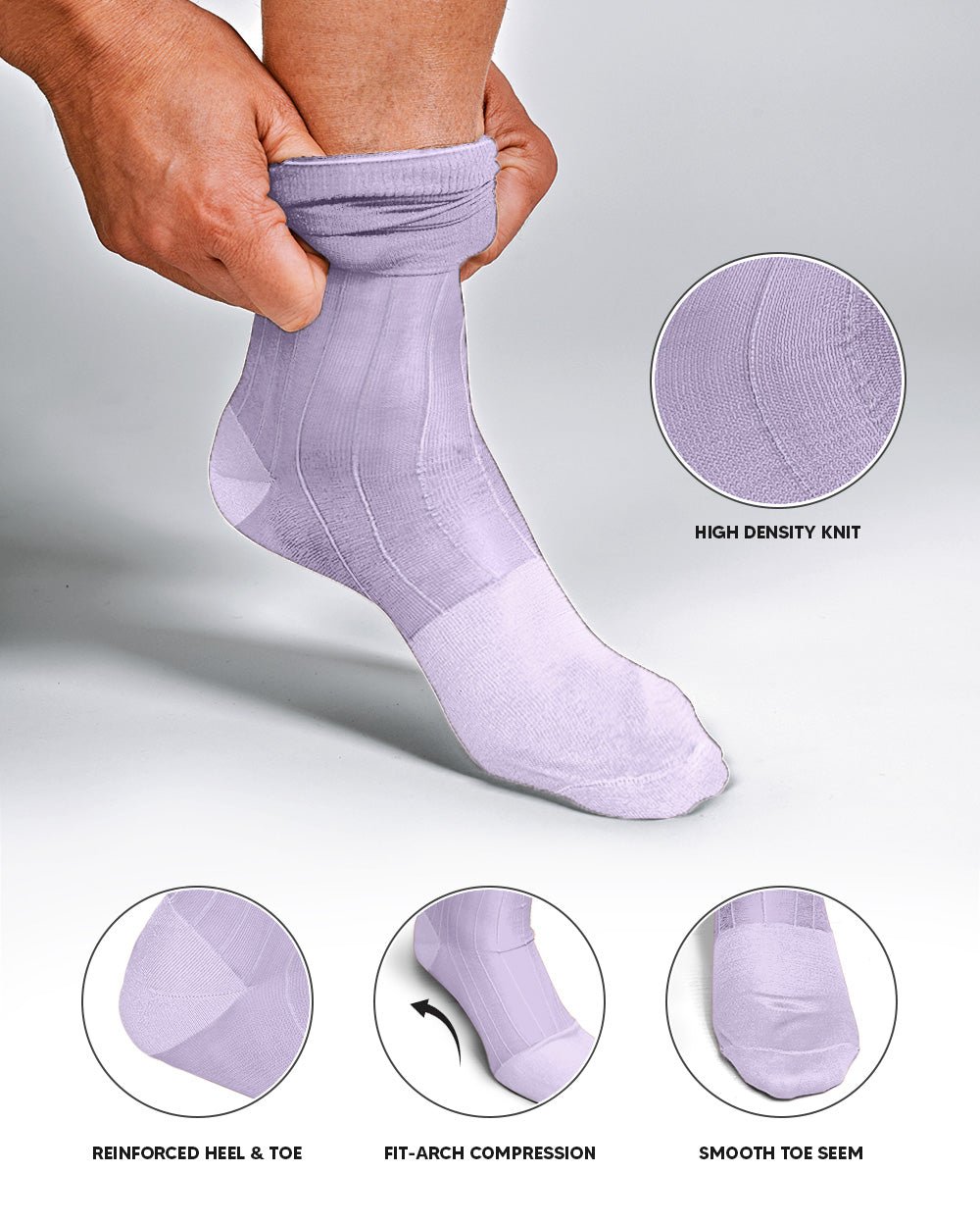 Vittorio Farina Men's Ribbed Shear Nylon Anklet Dress Socks