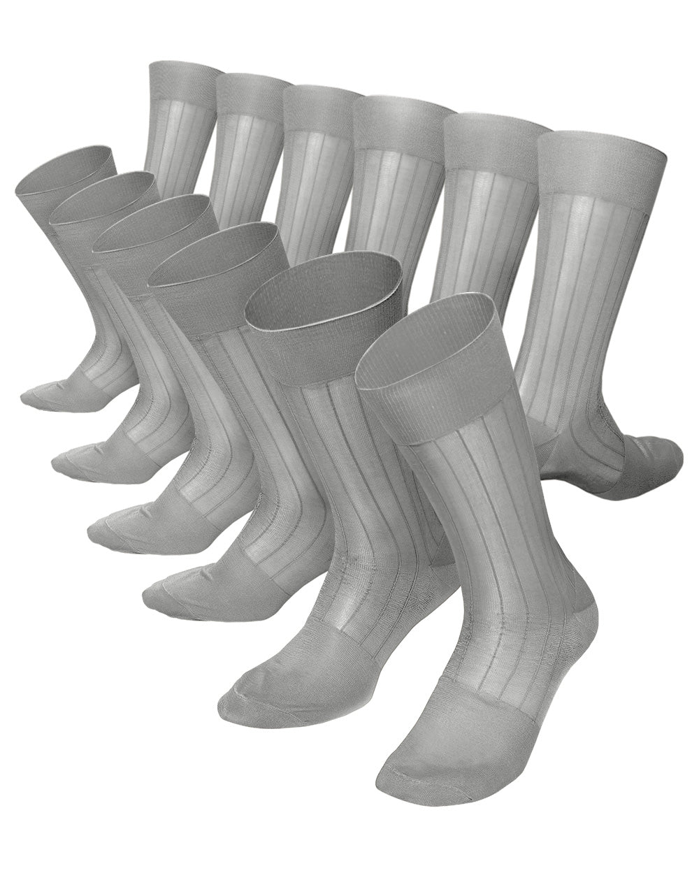 Vittorio Farina Men's Ribbed Shear Nylon Anklet Dress Socks