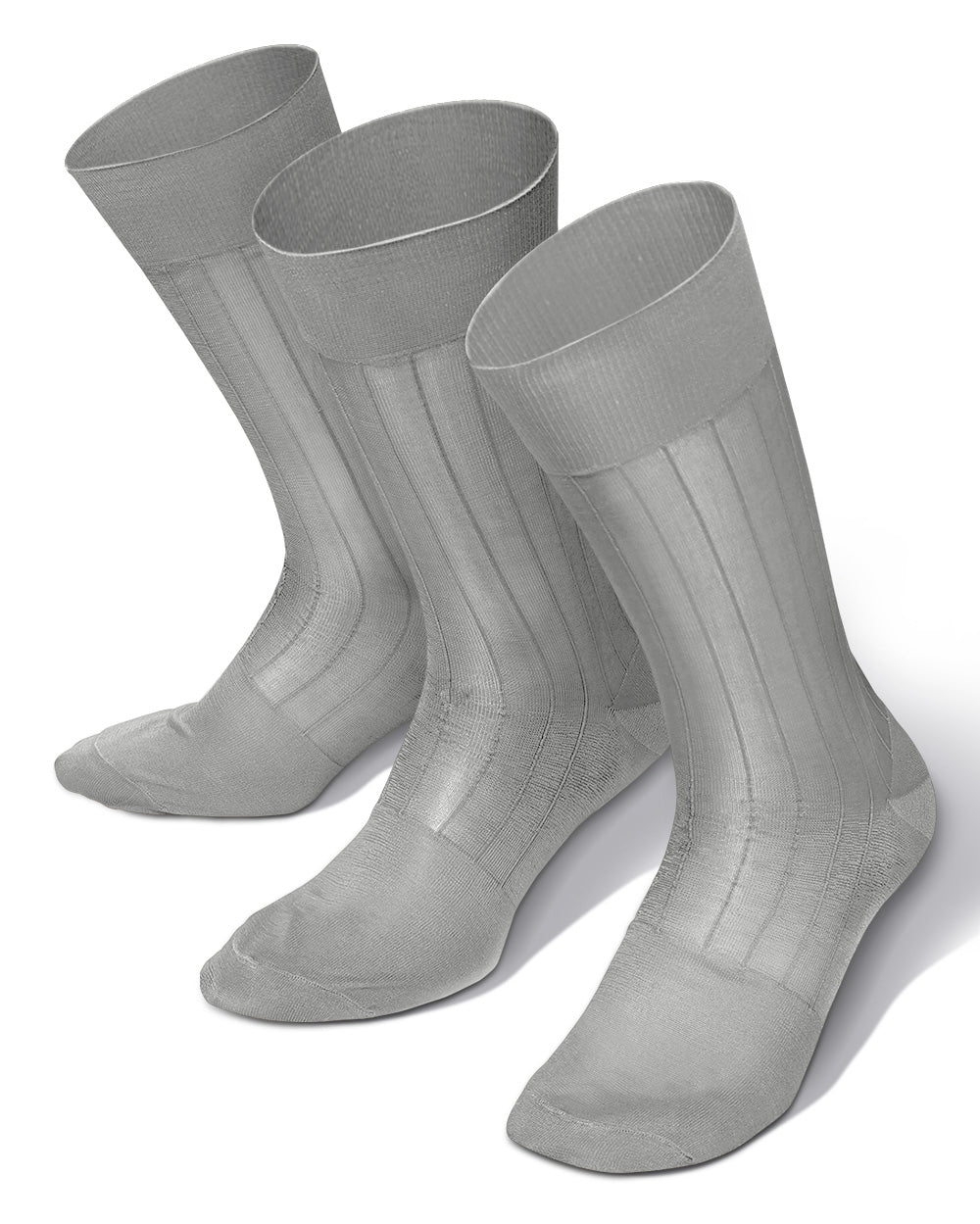 Vittorio Farina Men's Ribbed Shear Nylon Anklet Dress Socks