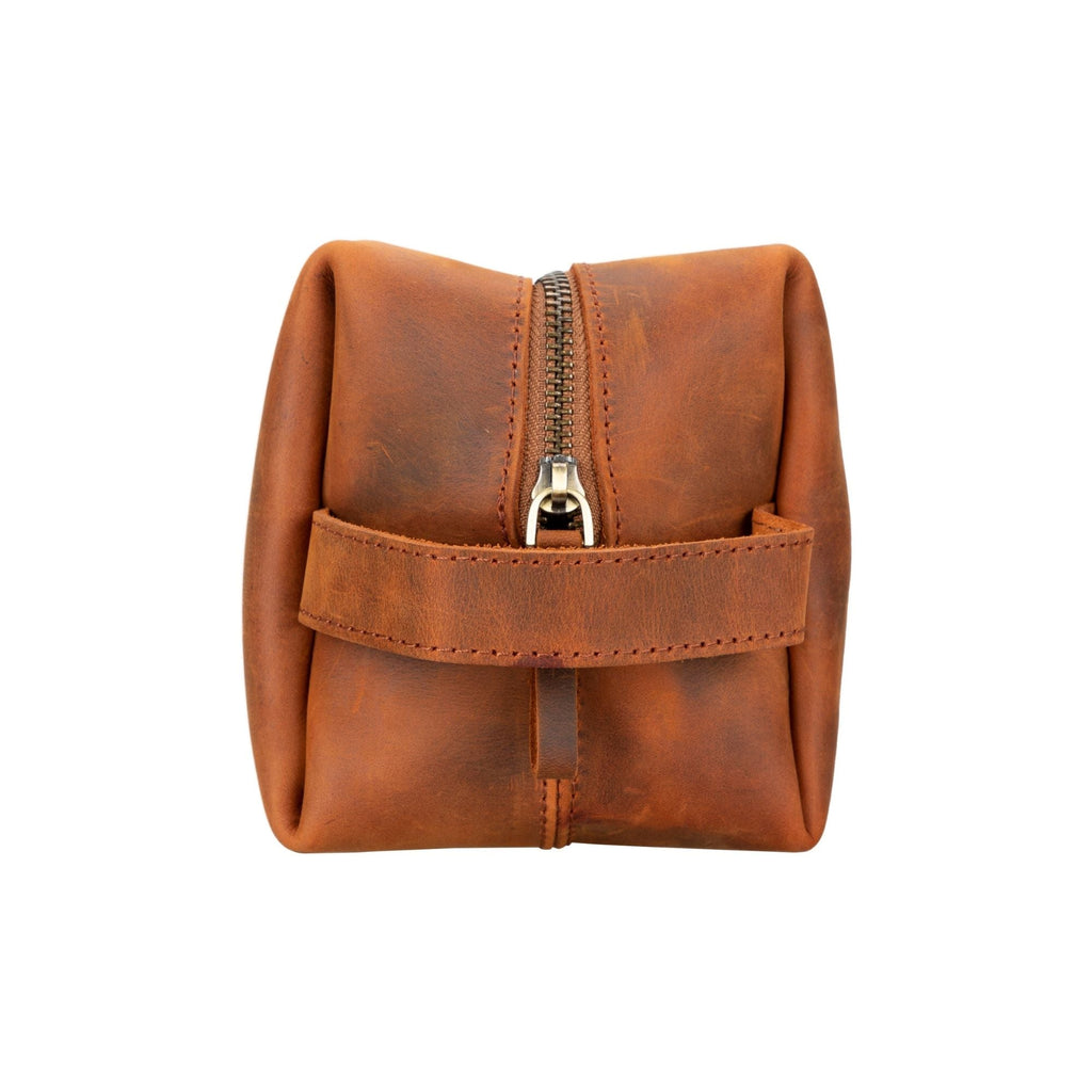 Oswego Men's Leather Dopp Kit & Small Travel Handbag